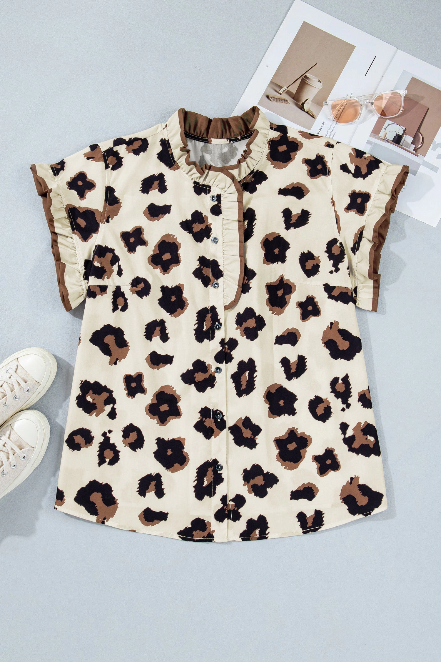 Threaded Pear Paisley Short Sleeve PLUS Blouse