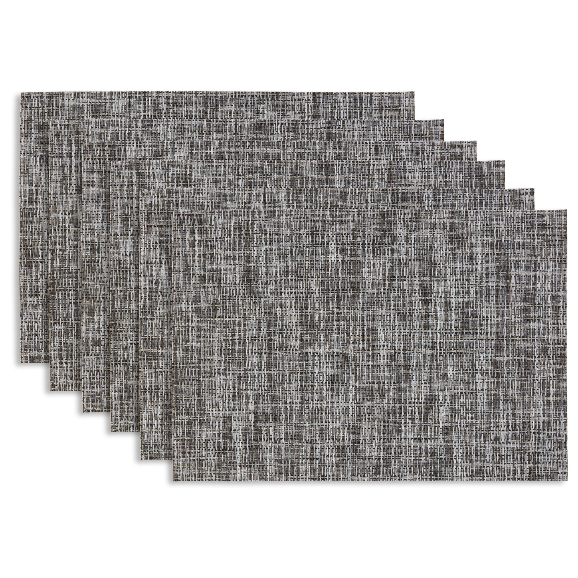 Dainty Home Madison Reversible Woven Vinyl Rectangular 13" x 19" Placemats with Gold Shimmer Set of 6