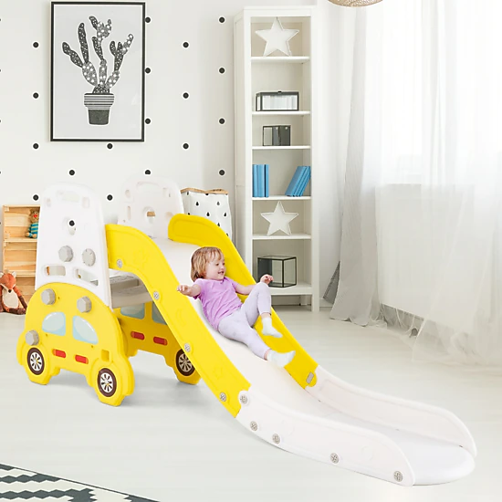 LJG 5 in 1 Convertible Toddler Slide Set Kids Art Easel with Stool and Book Rack