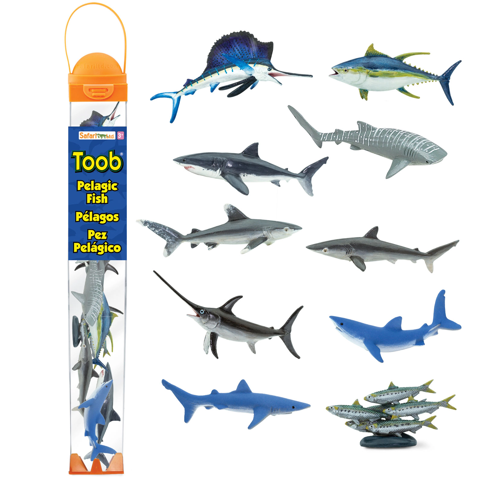Safari Ltd. - Pelagic Fish TOOB - contains 10 Mini Figurines