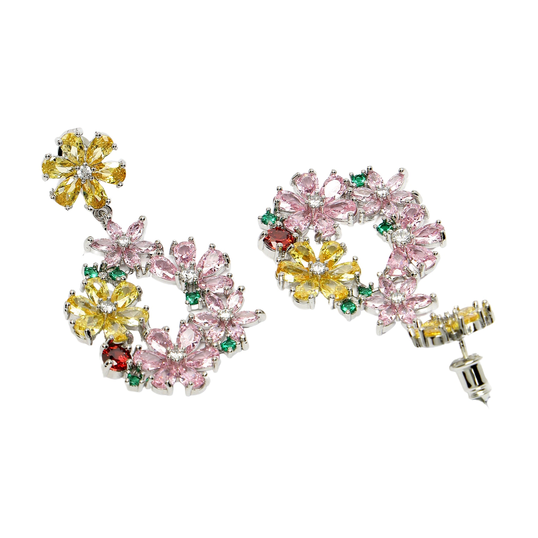 AGP PARIS Womens Diva Collection Dainty Floral Drop Earrings