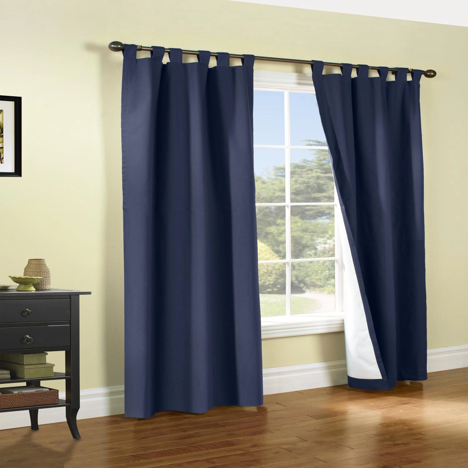 Thermalogic Weathermate Room Darkening UV Protection Tab Top Curtain Panel Pair for Windows Each 40" x 72" Navy