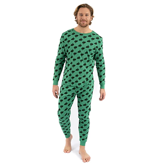 Leveret Men's 2-Piece Cotton Snug Fit Easter Bunny Pajama Set