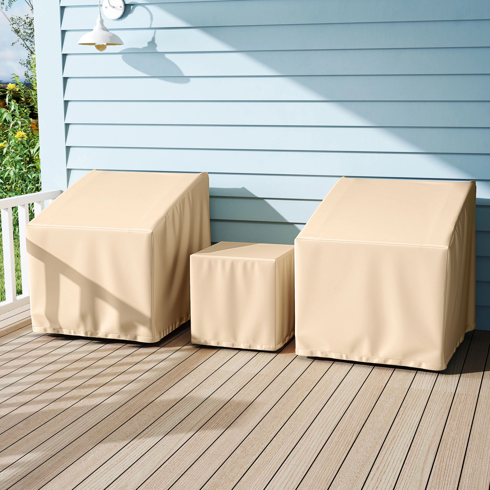 LJG Patio Furniture Covers Waterproof Outdoor Conversation for 3 Pieces Bistro Set