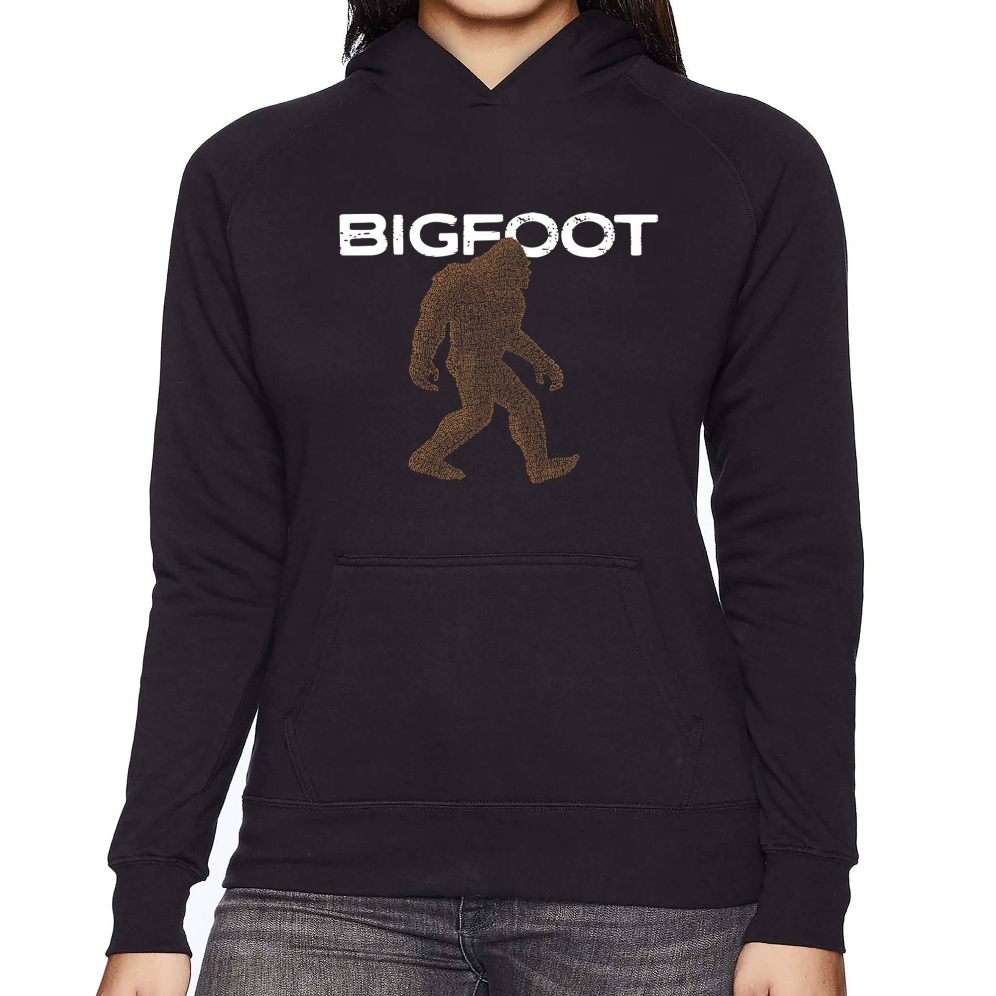 LA Pop Art Bigfoot - Women's Word Hooded Sweatshirt