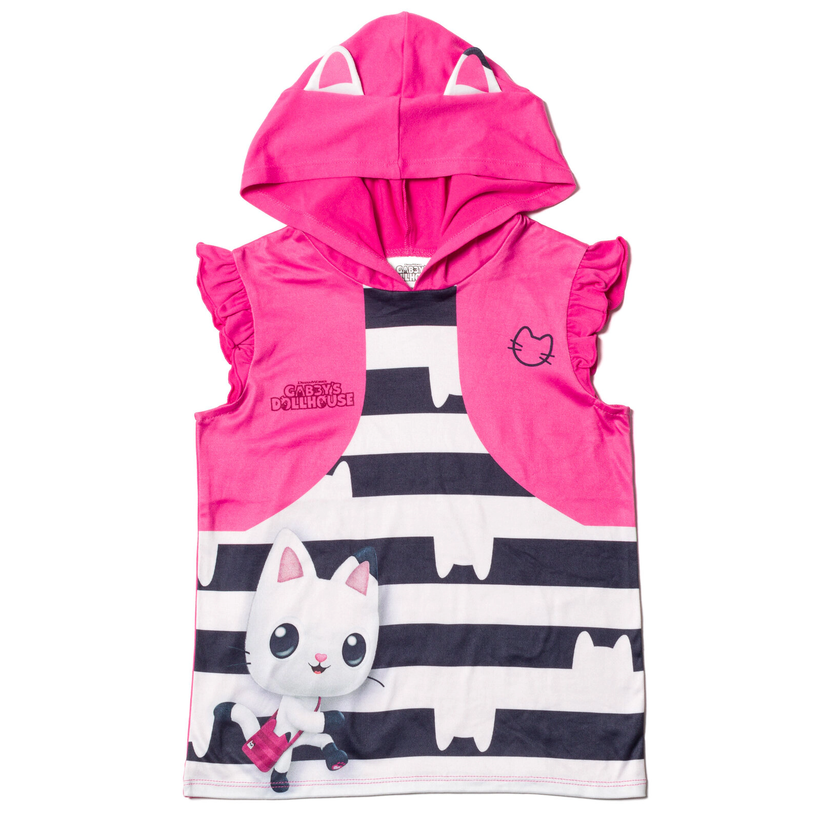 Dreamworks Gabby's Dollhouse Pandy Paws Girls' Cosplay 2-Piece Hooded Tank and Shorts Set