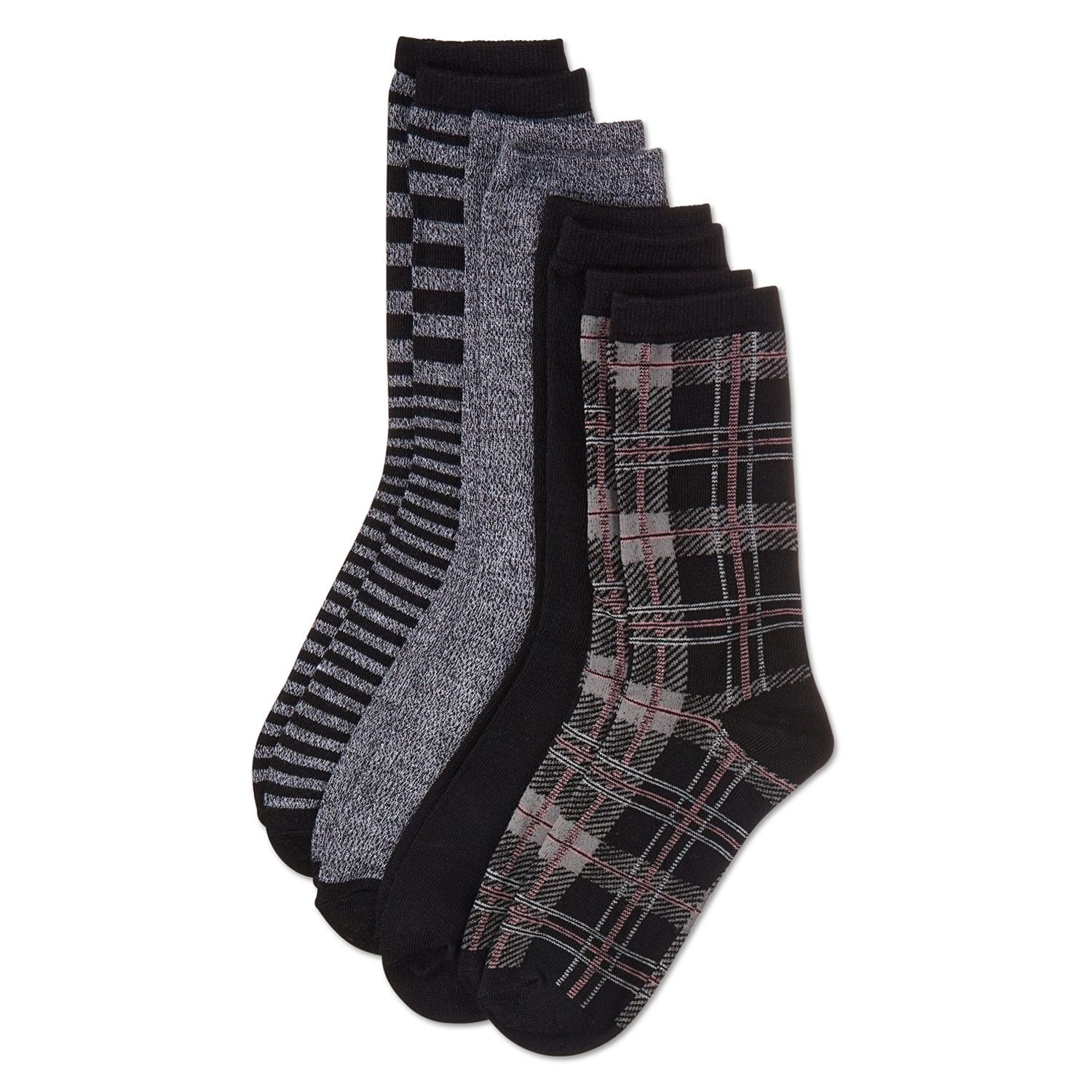 MeMoi Women's 4 Pair Pack Plaid Buttersoft Crew Socks