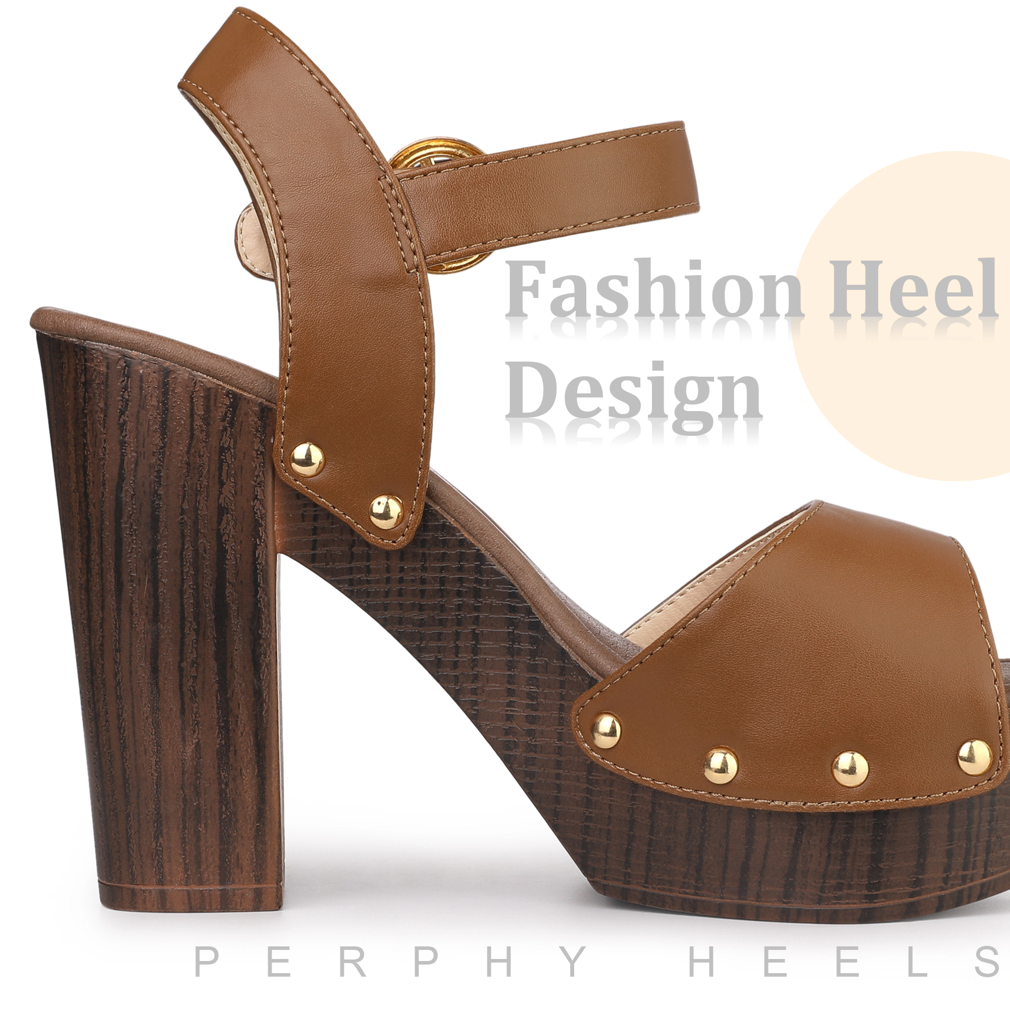 BLISSFUL STEP Women's Platform Chunky Heel Open Toe Sandals