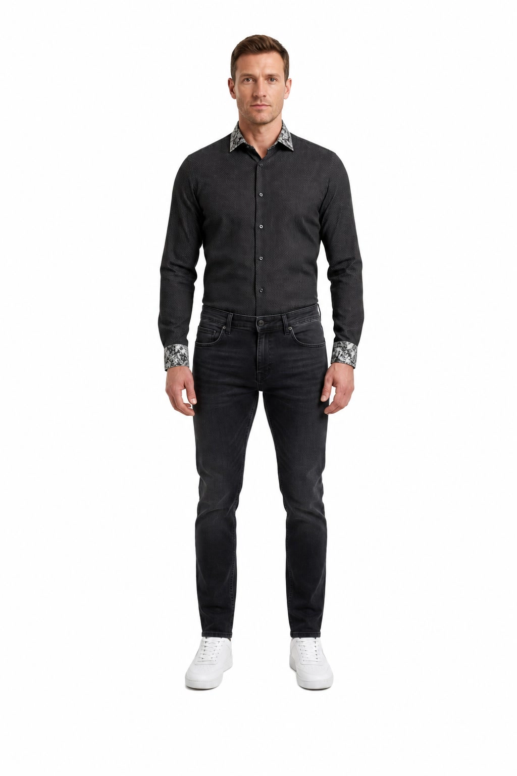 Elie Balleh Slim Fit Mens Trendy Button-Down Shirt