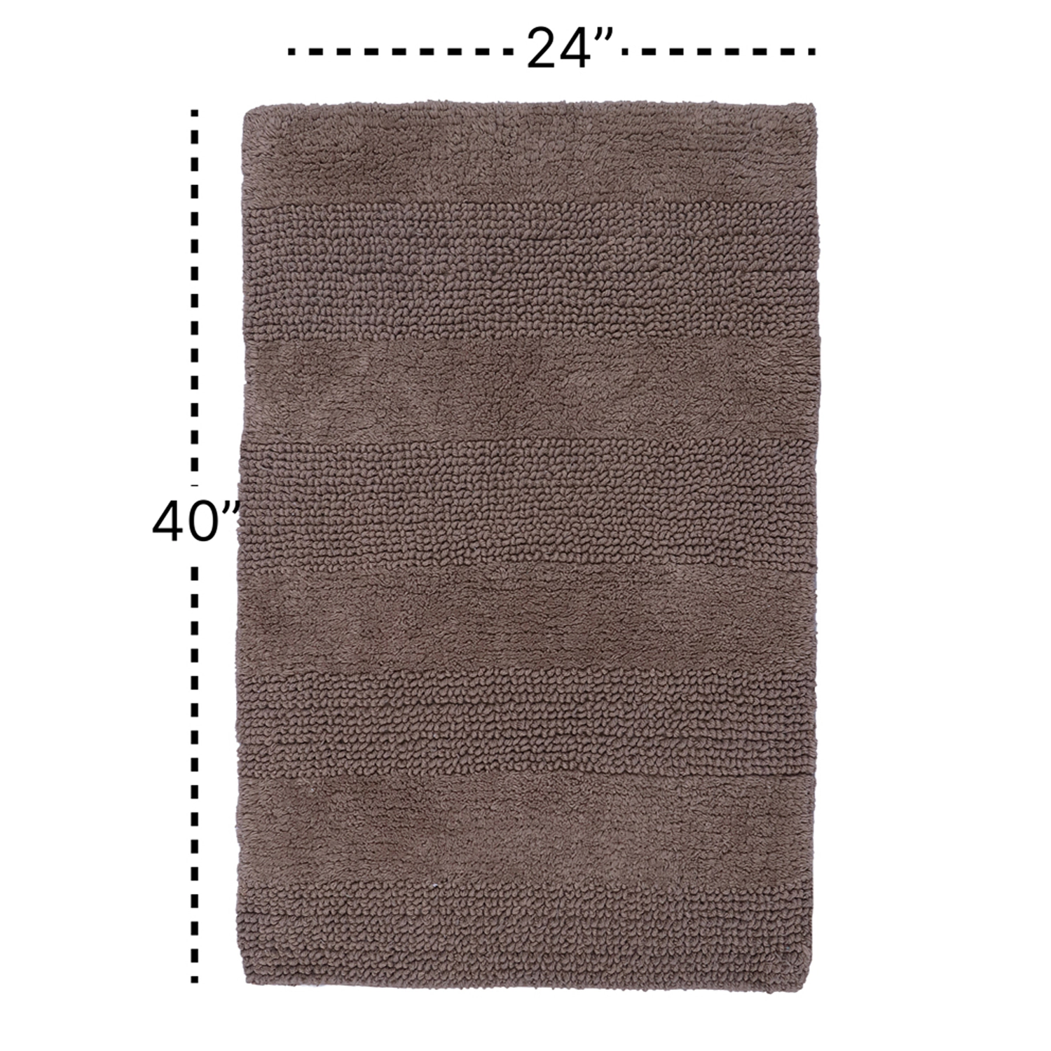 Knightsbridge Stylish And Comfortable All Season Traditional Wide Cut Design Cotton Bath Rug 24" X 40" White