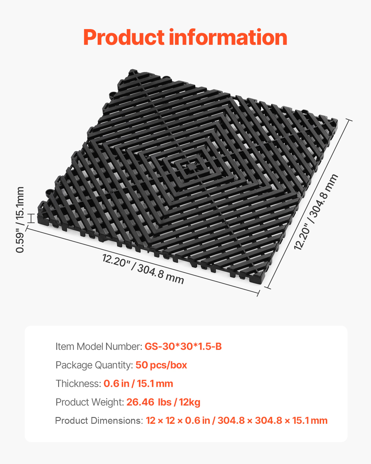 HONGGE Interlocking Drainage Mat Modular Interlocking Cushion Splicing Drainage Mats Non-Slip PP Drainage Floor Tile