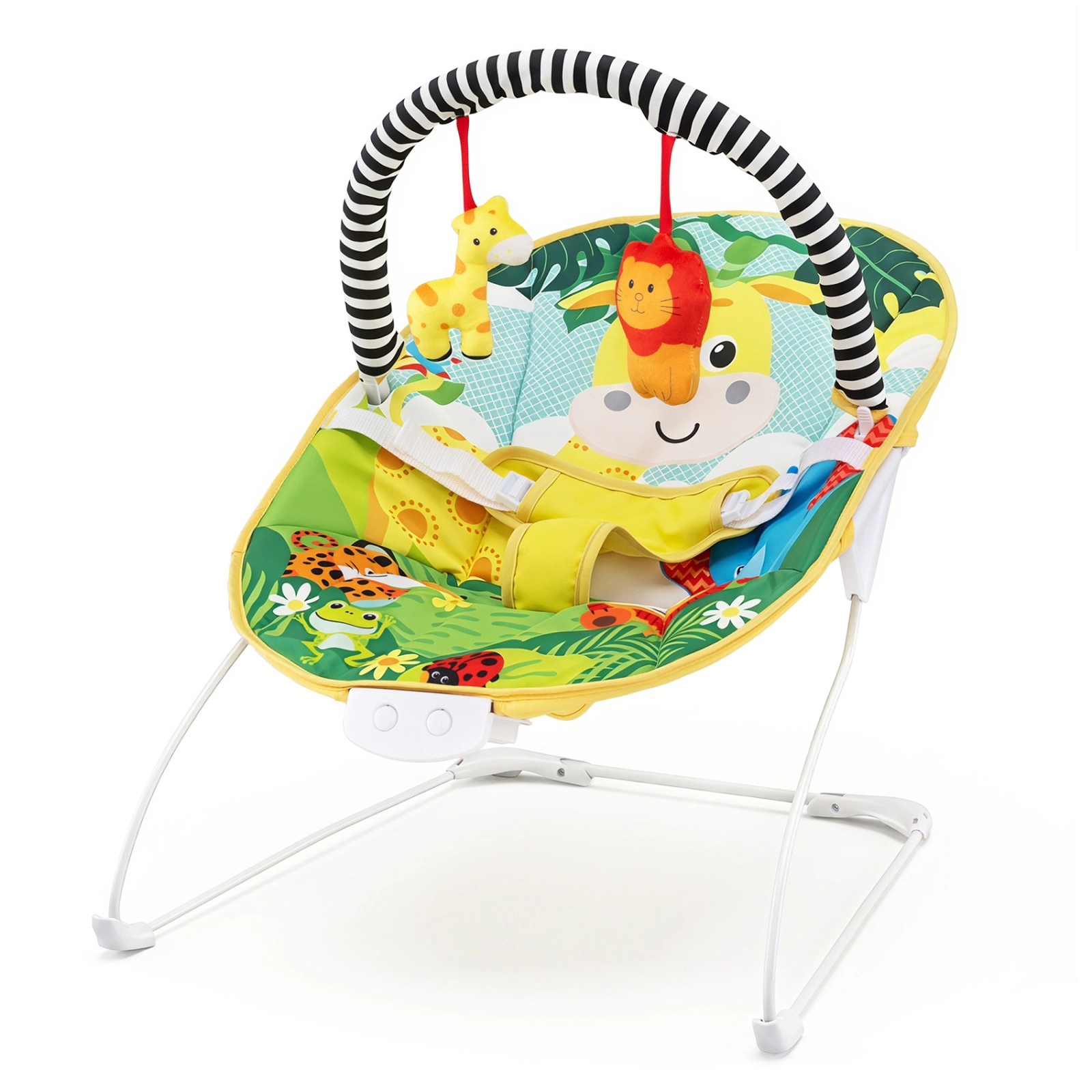 SUGIFT Baby Green Bouncer Seat with Detachable Toy Bar and Music Box 25-in W 20-in D 23-in H 20-lb Seat Capacity