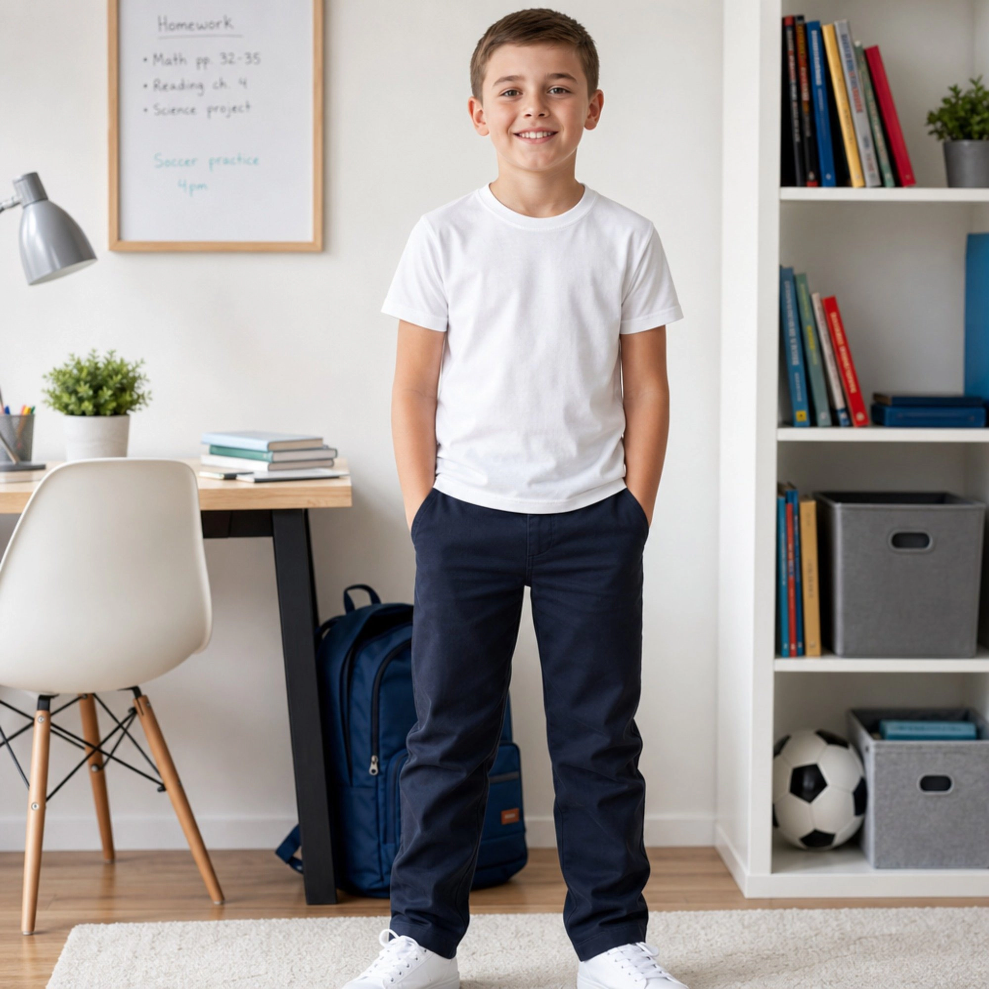 Fruit of the Loom Boy's White Crew T-Shirt (5 Pack)
