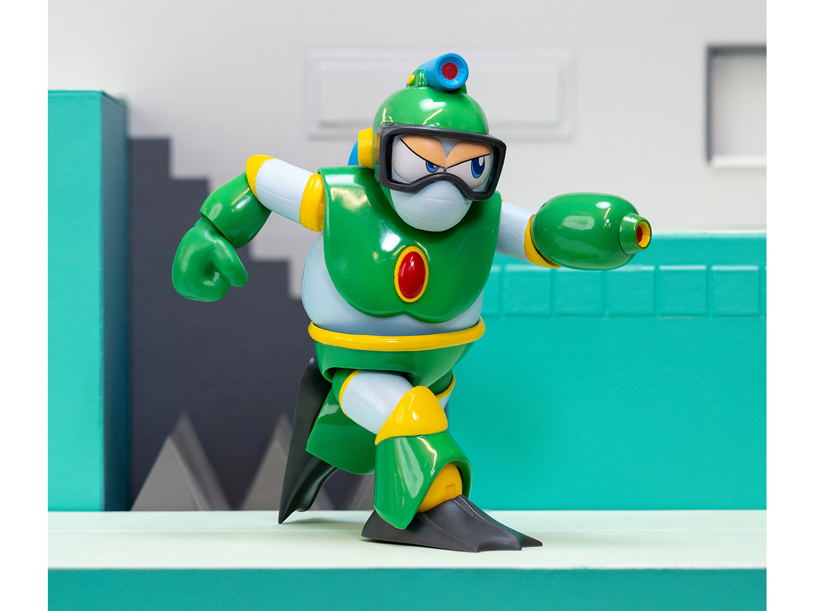 Jada Bubble Man 5" Moveable Figure (Deluxe Version) with Accessories and Alternate Head and Hands "Mega Man"