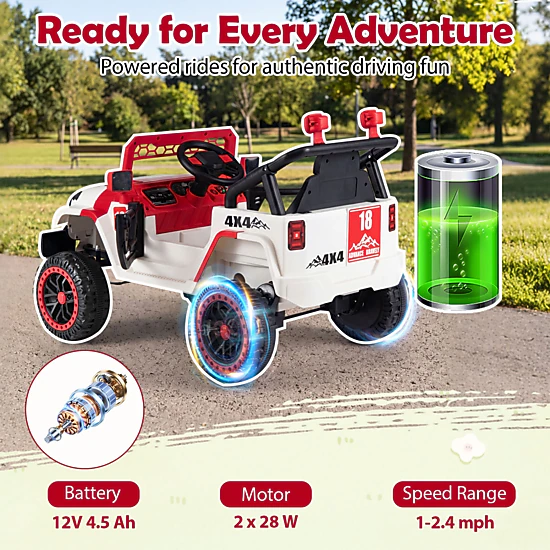 LJG 12V Kids Ride on Truck with Remote Control and 3 Speeds