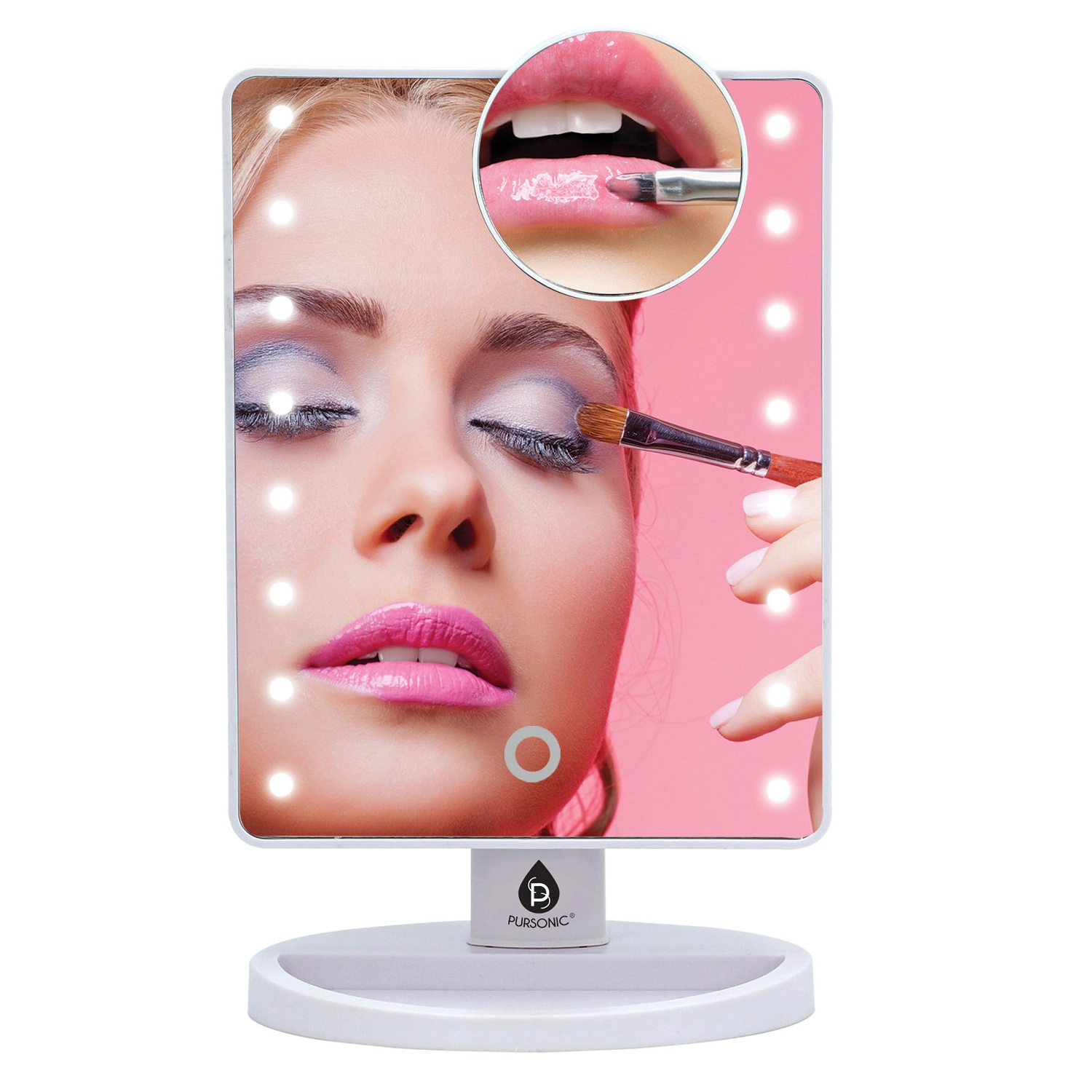 Pursonic Women’s Dimmable LED Lighted Vanity Makeup Mirror with 5X Magnification
