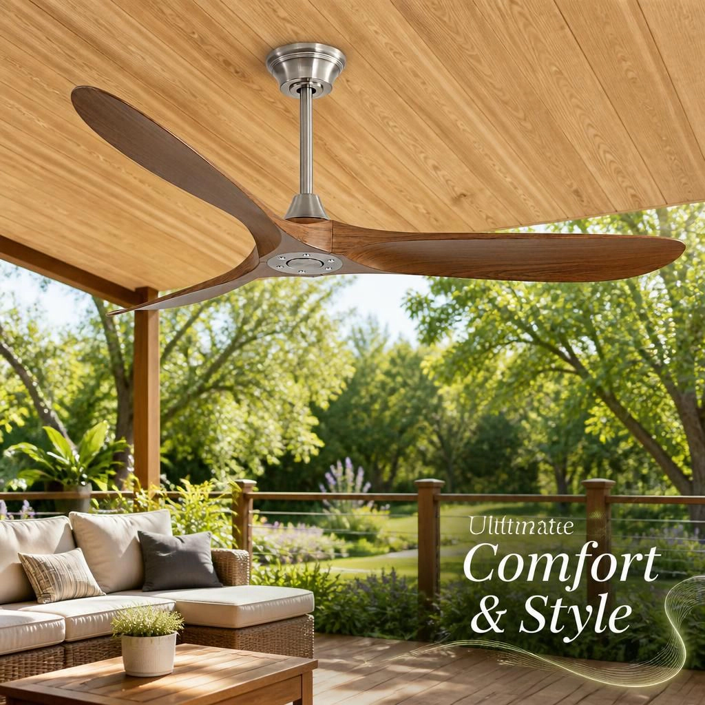 ELEMENT ACE 60 Inch Quiet Flush Mount Ceiling Fan