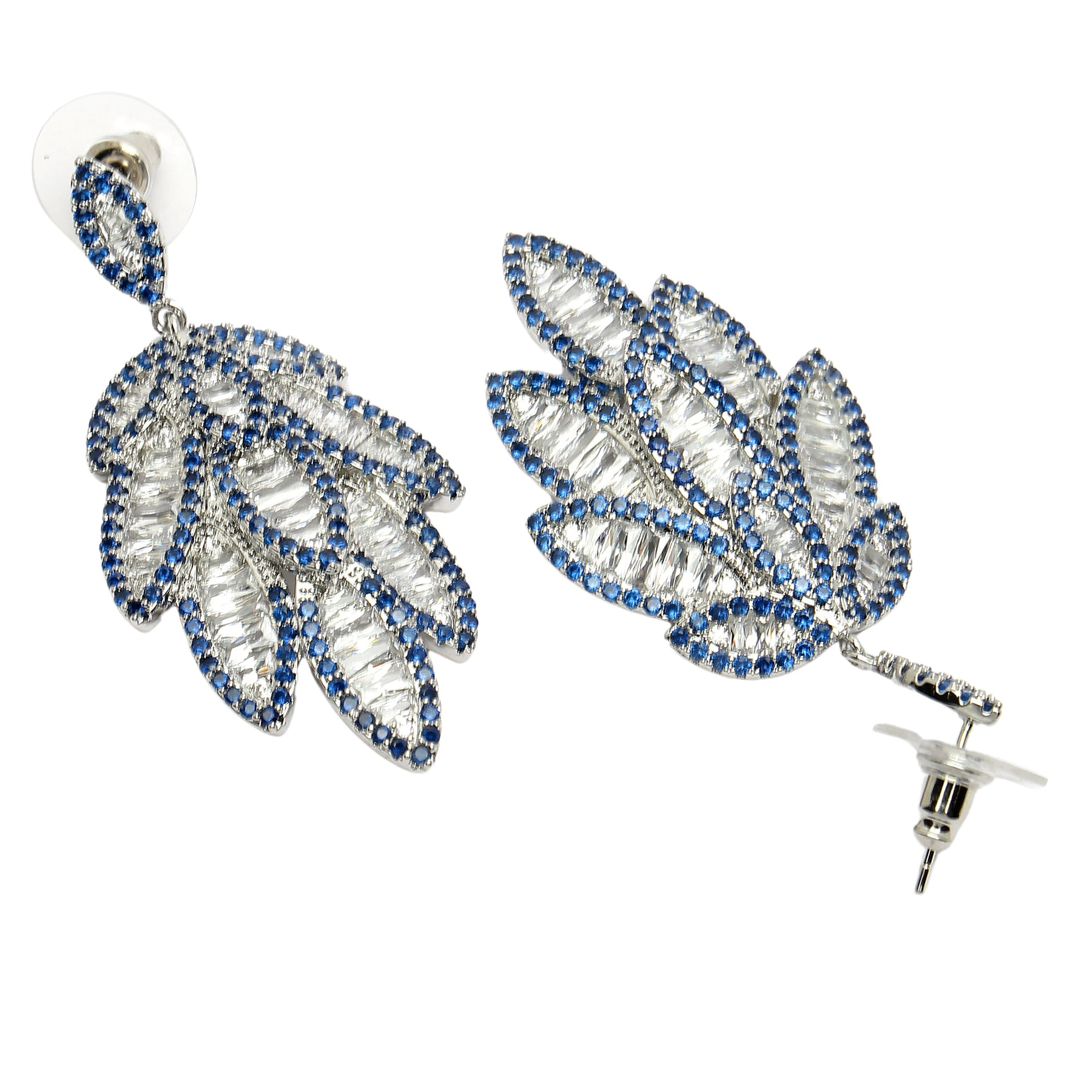 AGP PARIS Womens Diva Collection Cubic Zirconia Willow Leaf Dangle Drop Earrings