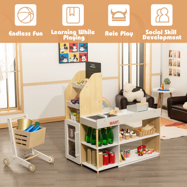 Hivvago Grocery Store Playset Pretend Play Supermarket Shopping Set
