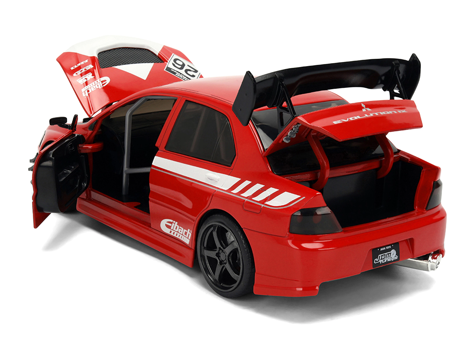 Jada Collectible 2006 Mitsubishi Lancer Evolution Ix Rhd (Right Hand Drive) #26 Red With White Graphics "Jdm Tuners"