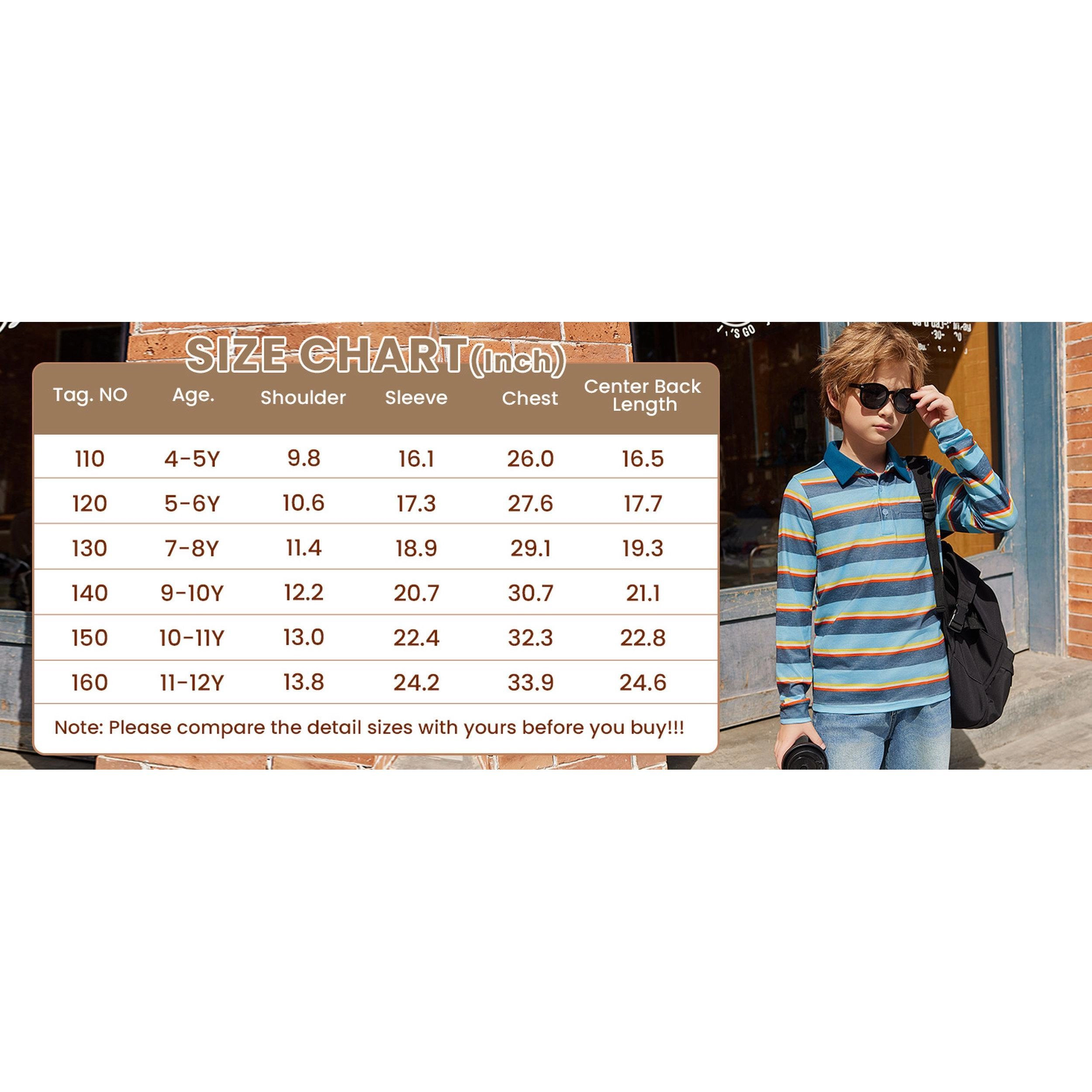 Arshiner Boys Long Sleeve Trim Polo Shirt School Uniform