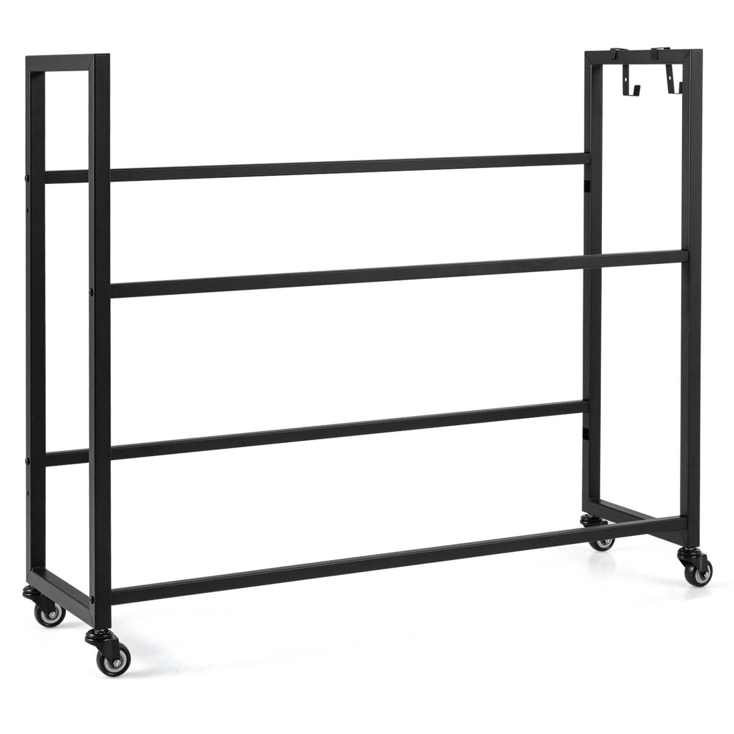 LJG 2-Tier Drink Crate Rack with 4 Universal Wheels for Beer and Water Kitchen and Bar