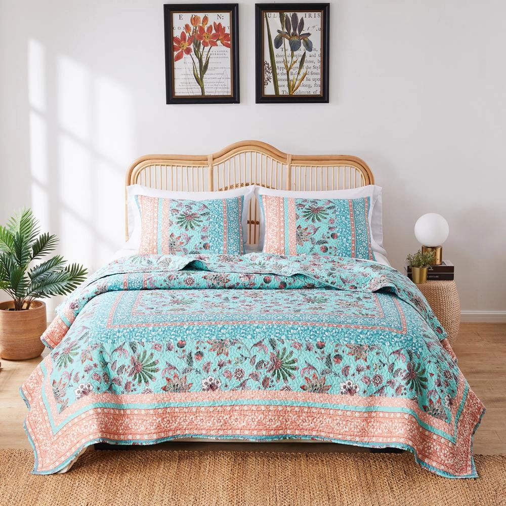 Greenland Home Fashions Barefoot Bungalow Audrey Quilt and Pillow Sham Set