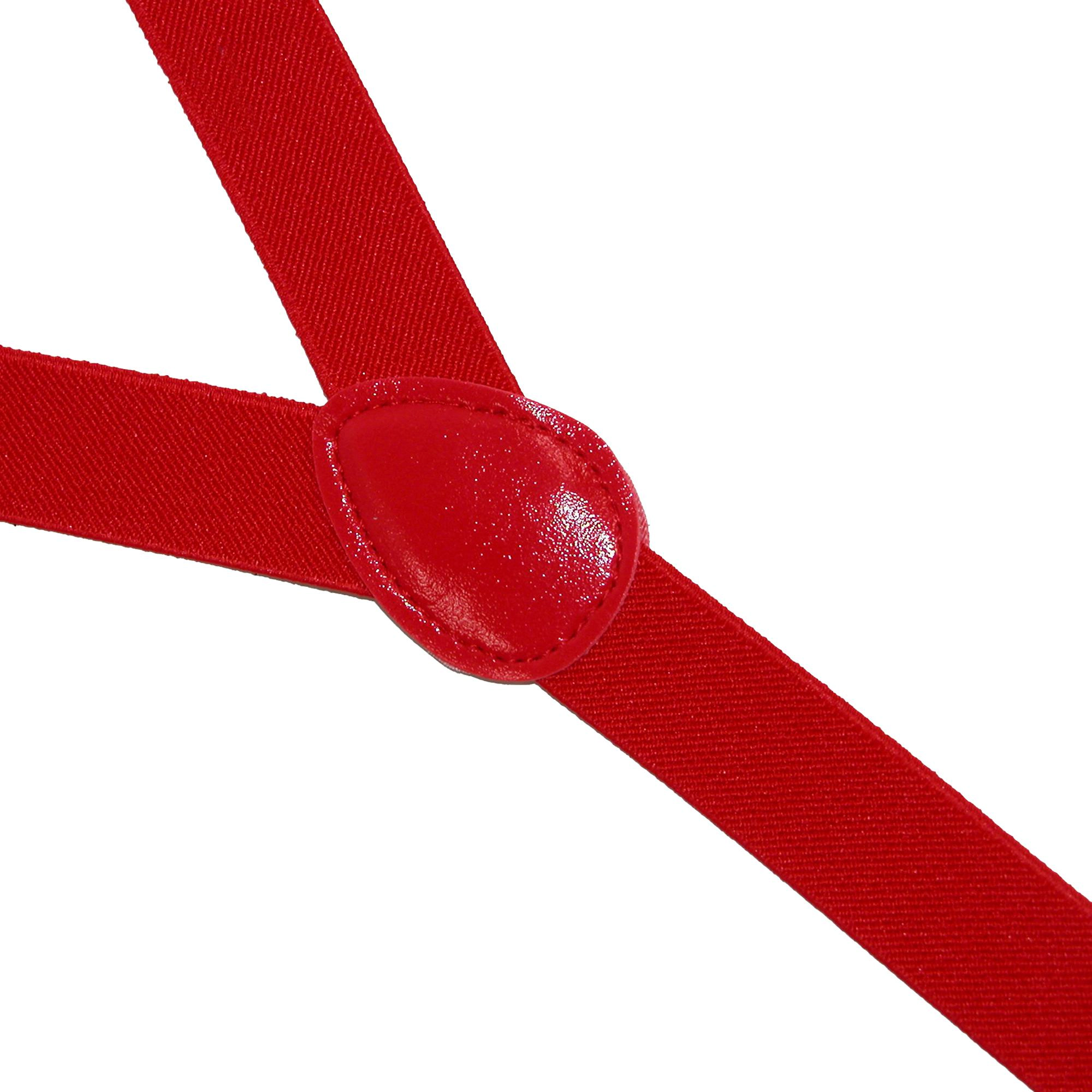 CTM Elastic Solid Red Clip-End Suspender