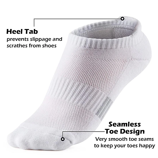 Zilpu Women's Cushioned Performance Athletic Ankle Socks 5-Pack