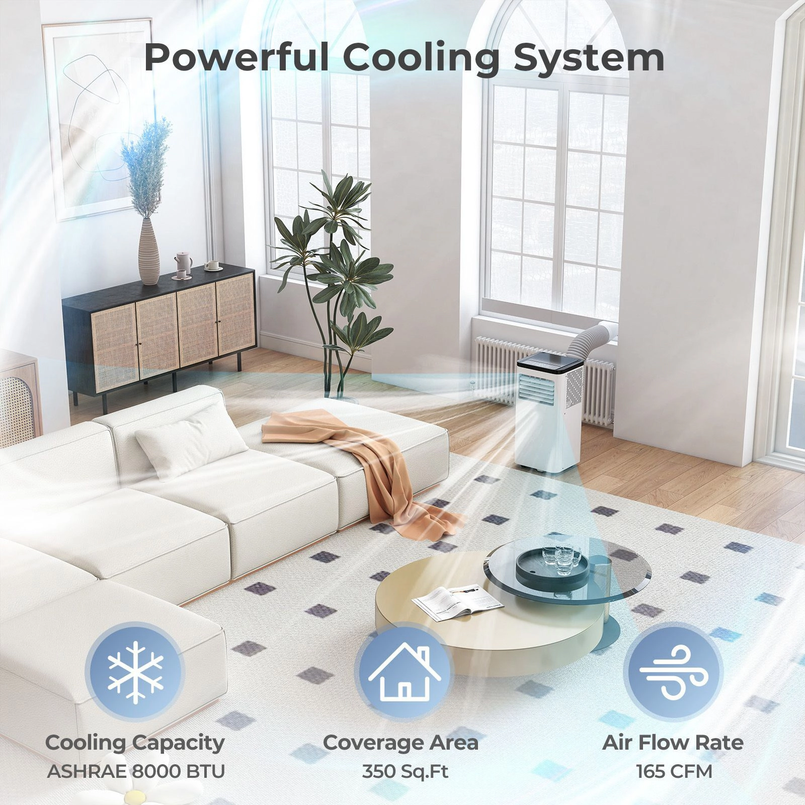 SlickBlue 3-in-1 Portable Air Conditioner with Remote and Timer