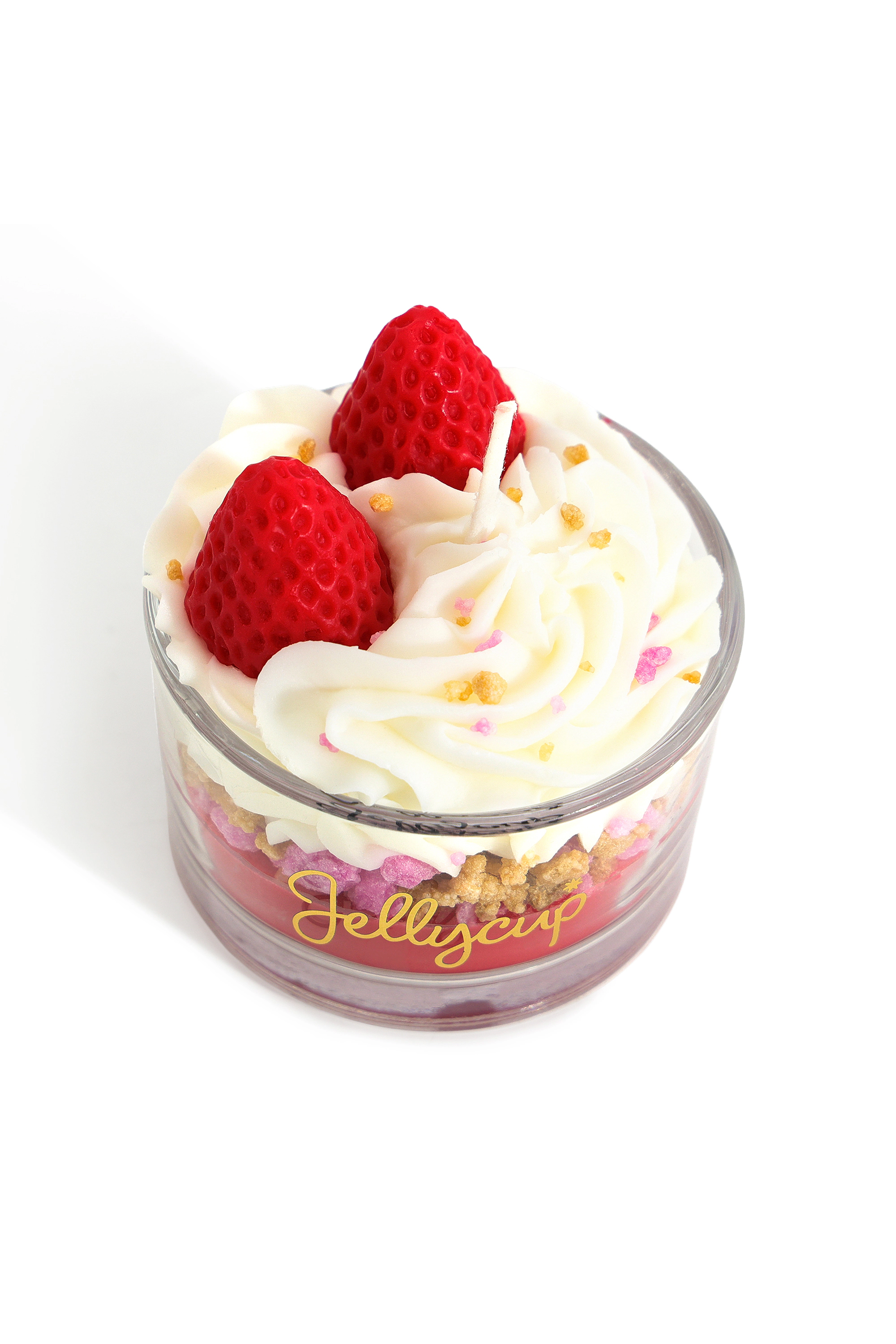 Jellycup Unisex Strawberry Cream Scented Dessert Cup Soy Wax Candle