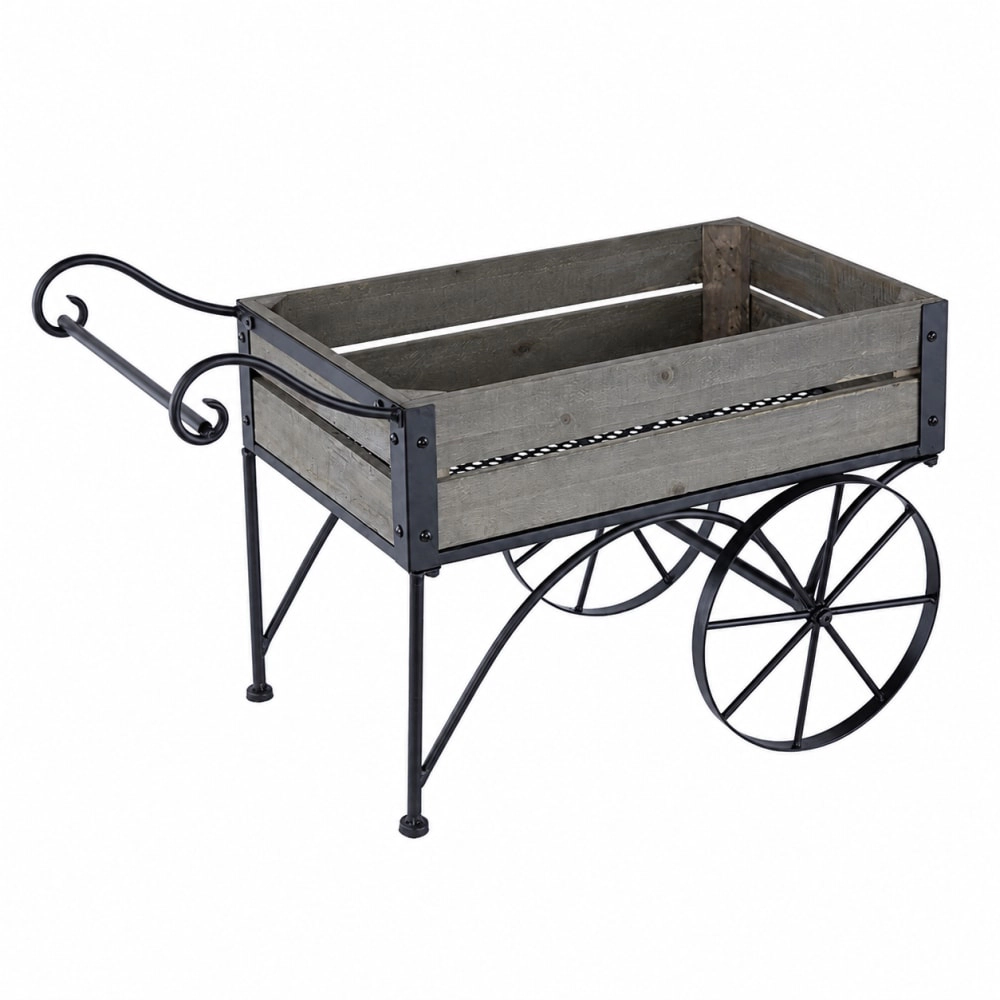 WOW PIONEER Rectangular Metal and Wood Planter Box