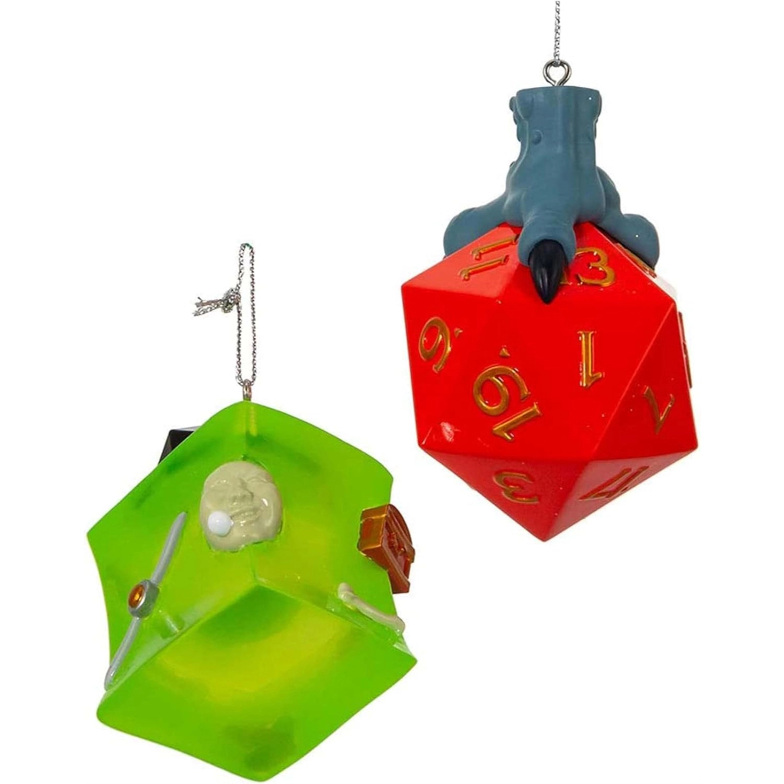 Kurt Adler Dungeons and Dragons Dice and Gelatinous Cube Christmas Ornaments 2 Piece Set