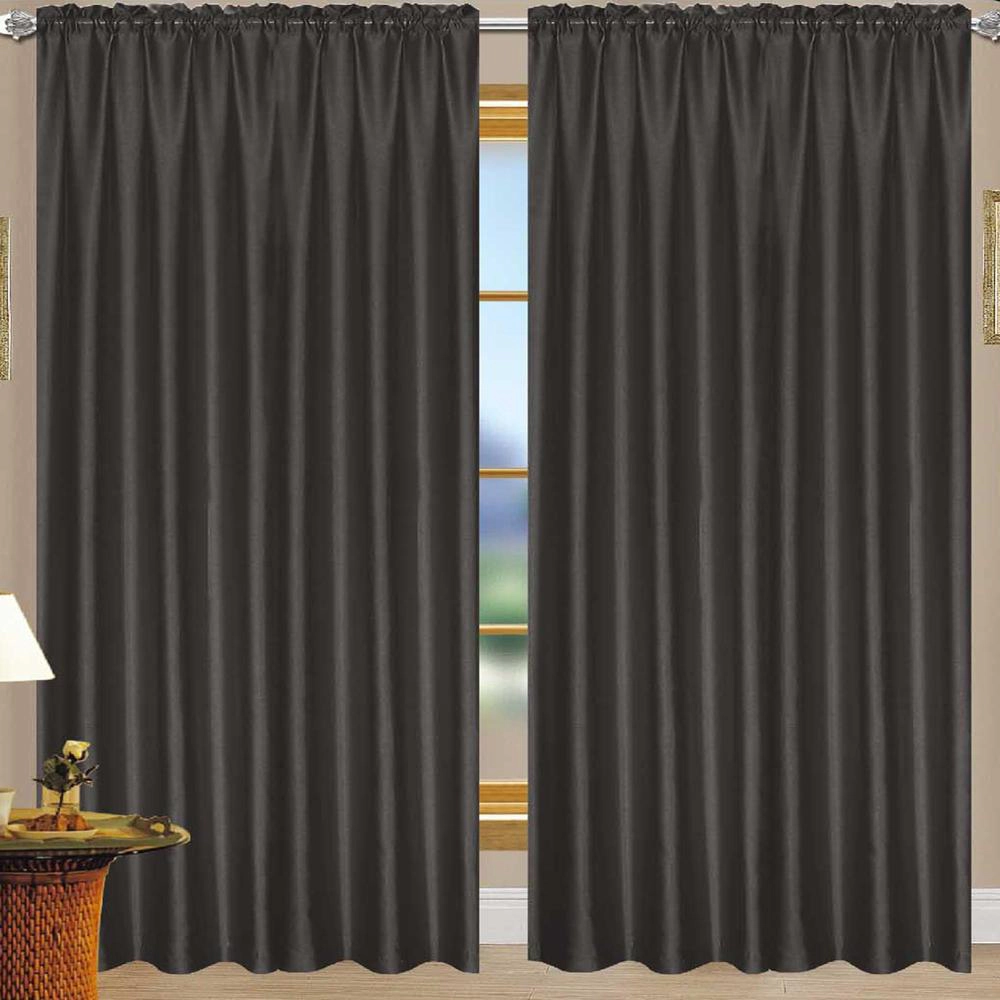 RT Designers Collection Nikki Premium Rod Pocket Curtain Panel 54" x 84" Navy