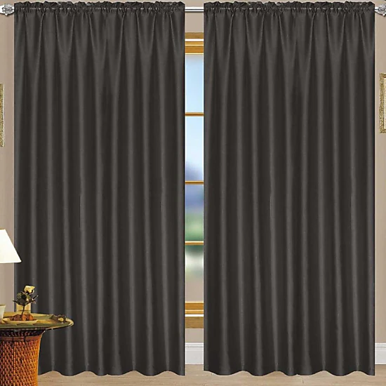 RT Designers Collection Nikki Premium Rod Pocket Curtain Panel 54" x 84" Navy