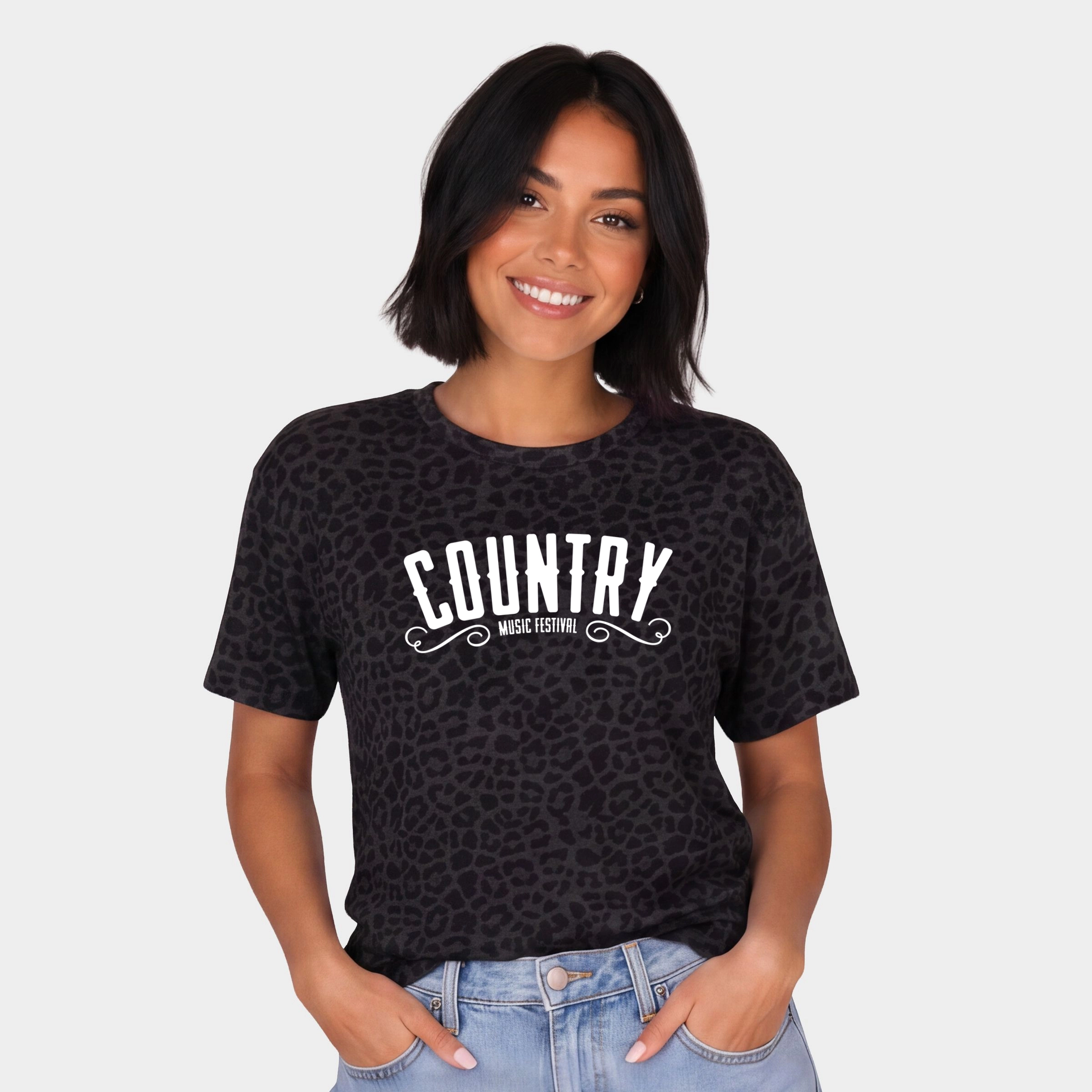 Simply Sage Market - Women's Leopard Print Tee Country Music Festival