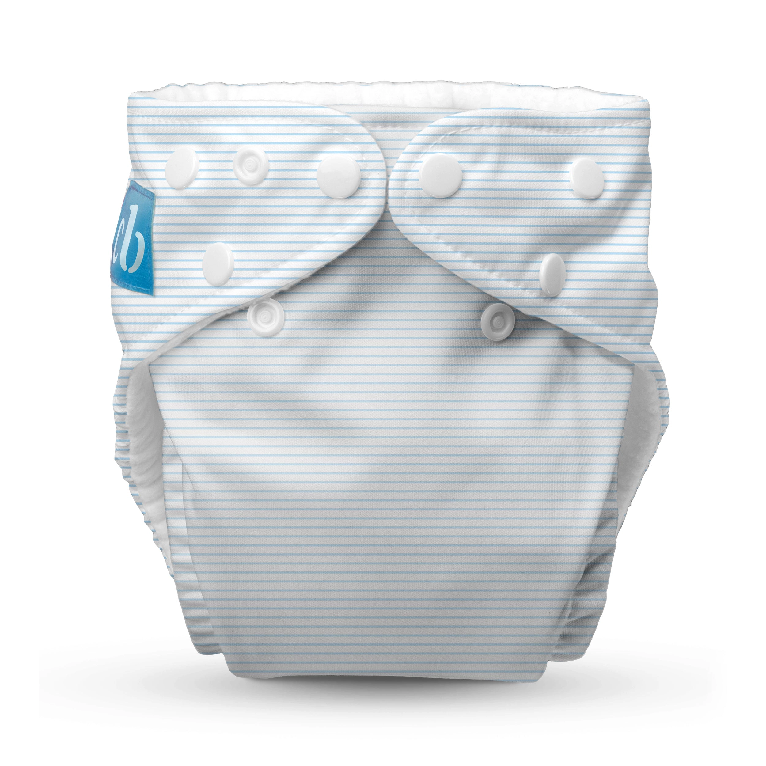 Charlie Banana One-Size Reusable Cloth Diaper with Fleece Lining - Pencil Stripes Blue, Includes Deluxe Insert
