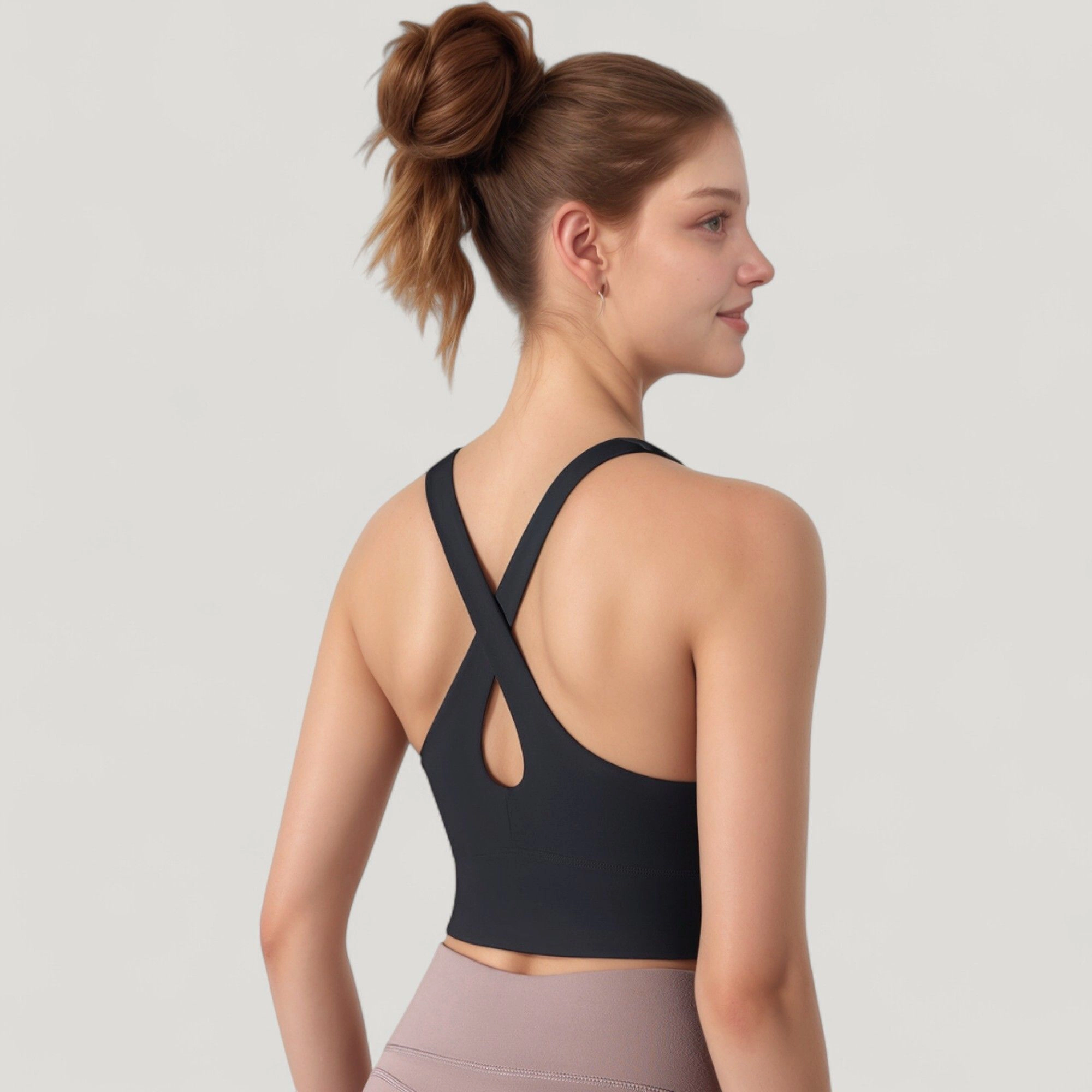 Anna-Kaci Women's Athletic Crop Tank Top with Cross Back Straps and Scoop Neckline