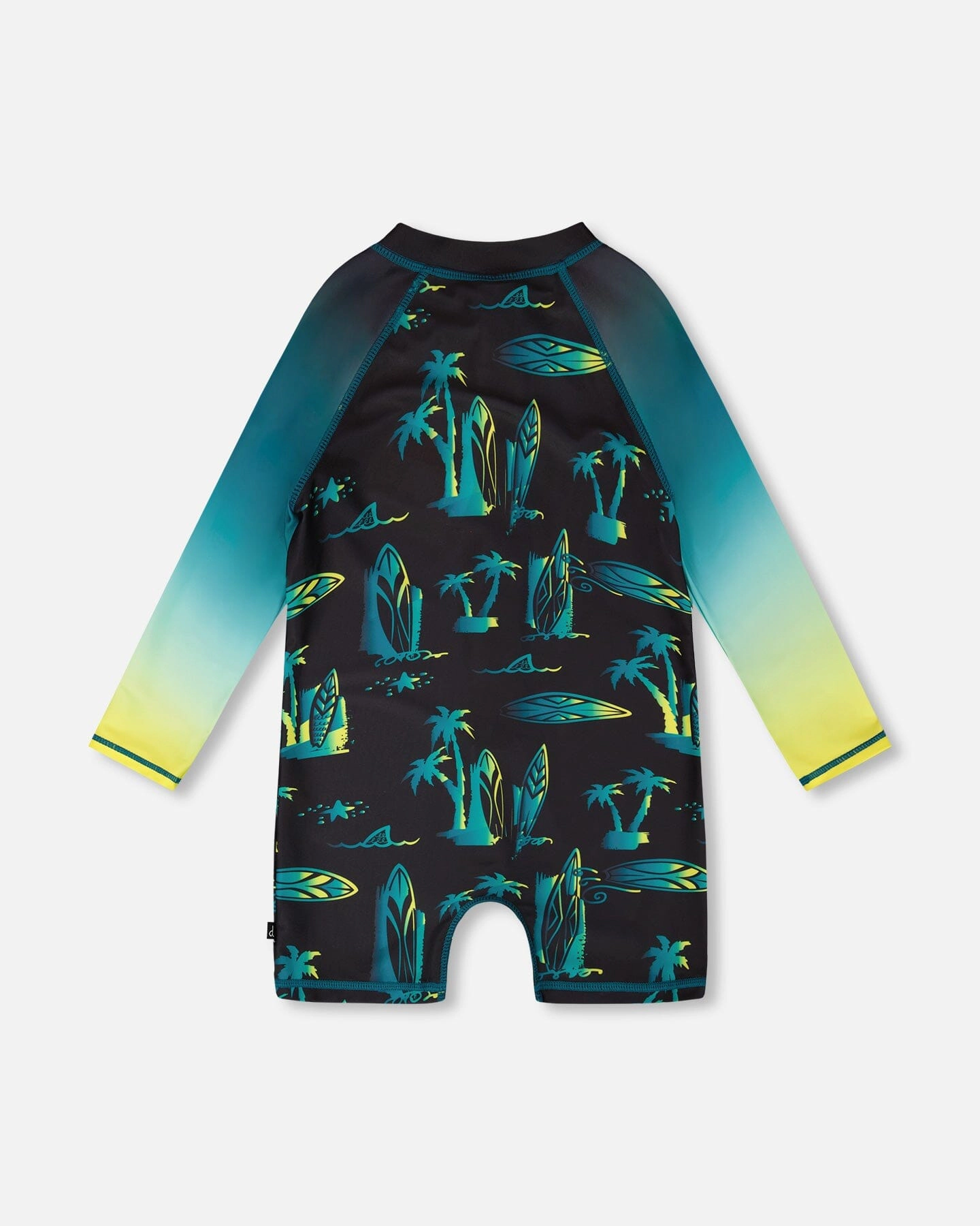 Deux par Boys Surf Print Front Zip One-Piece Long Sleeve Rashguard