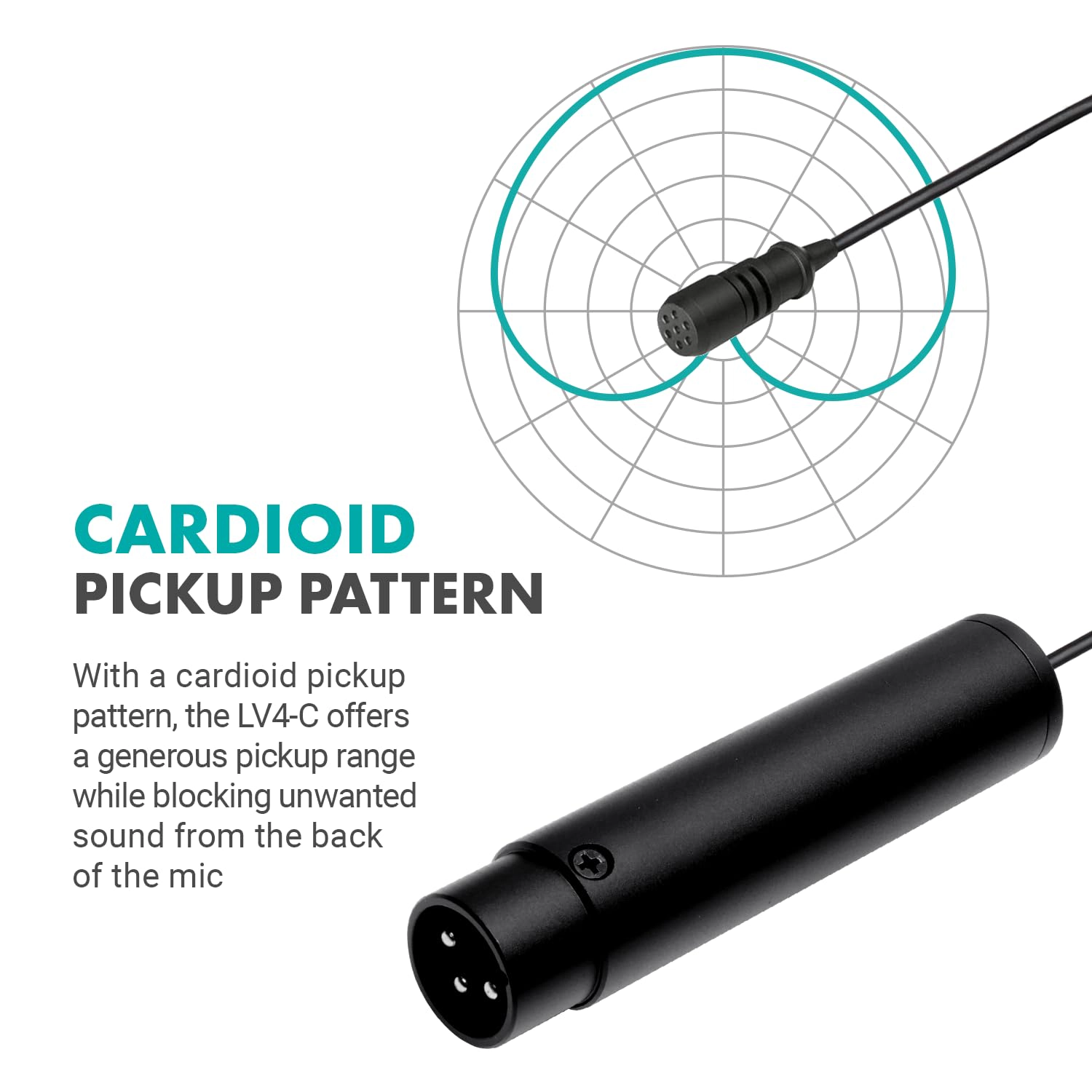 Movo BY-M4C Cardioid XLR Lavalier Microphone with Phantom Power