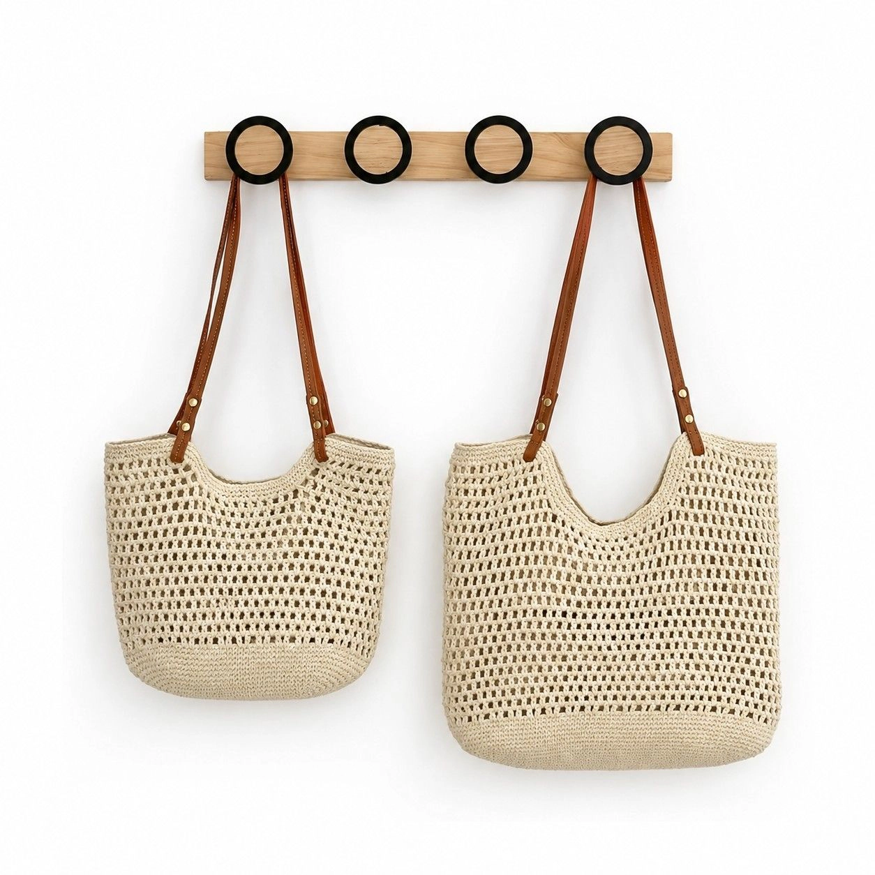 Alilang Women's Woven Mesh Tote Bag Lightweight Shoulder Handbag Large Capacity Vacation Beach Purse, Small