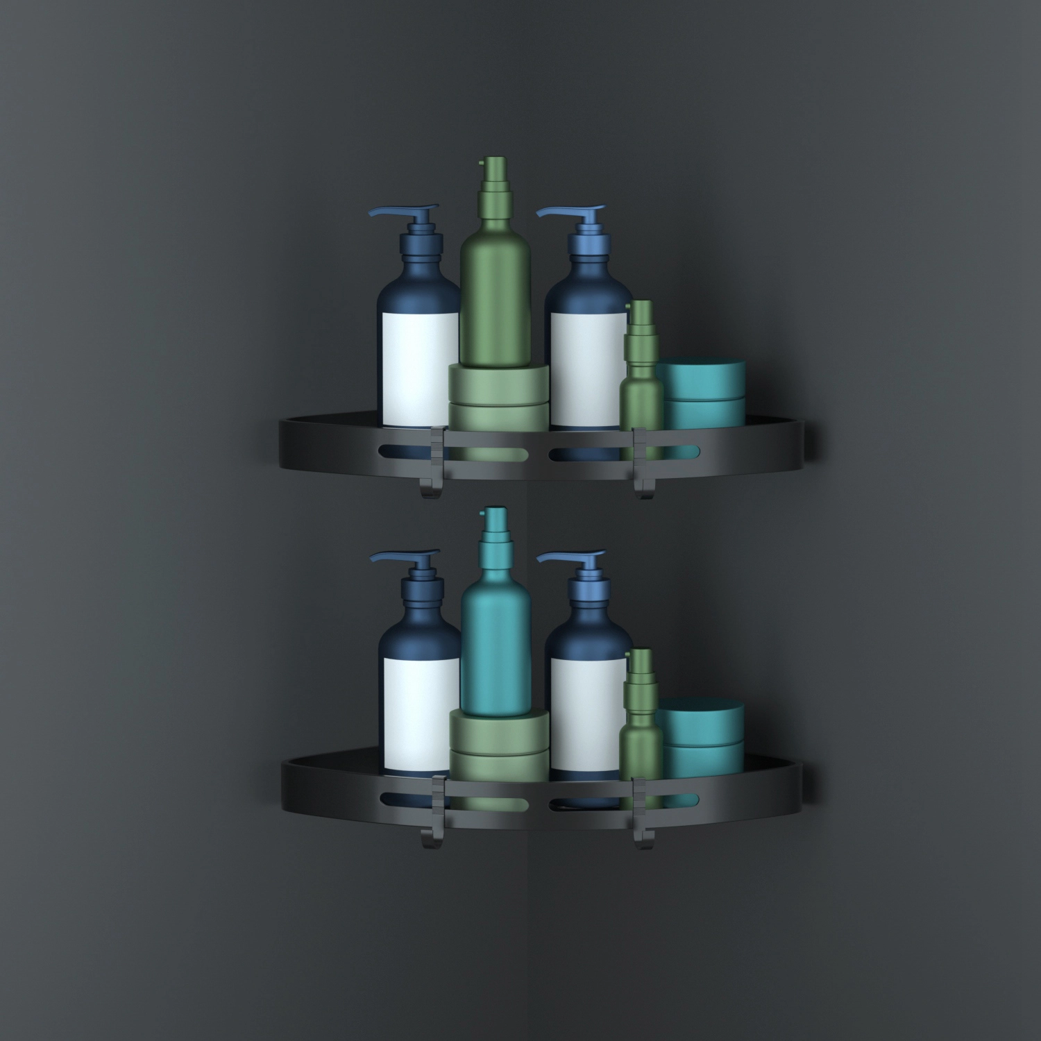 GBruno 2-Pack Aluminum Corner Shower Caddy Shelf