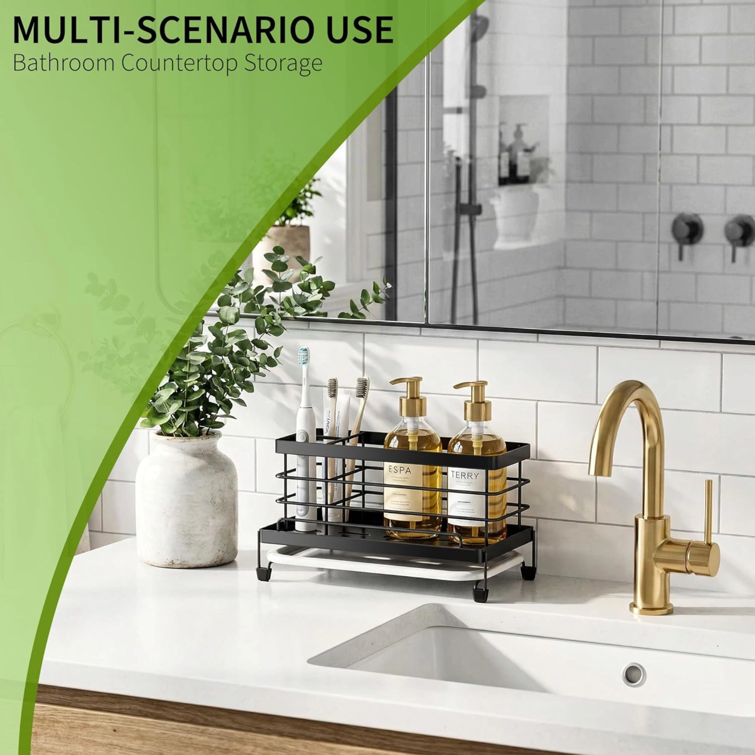 Stock Preferred Kitchen Sponge Holder with Drip Tray Rustproof Sink Caddy Organizer