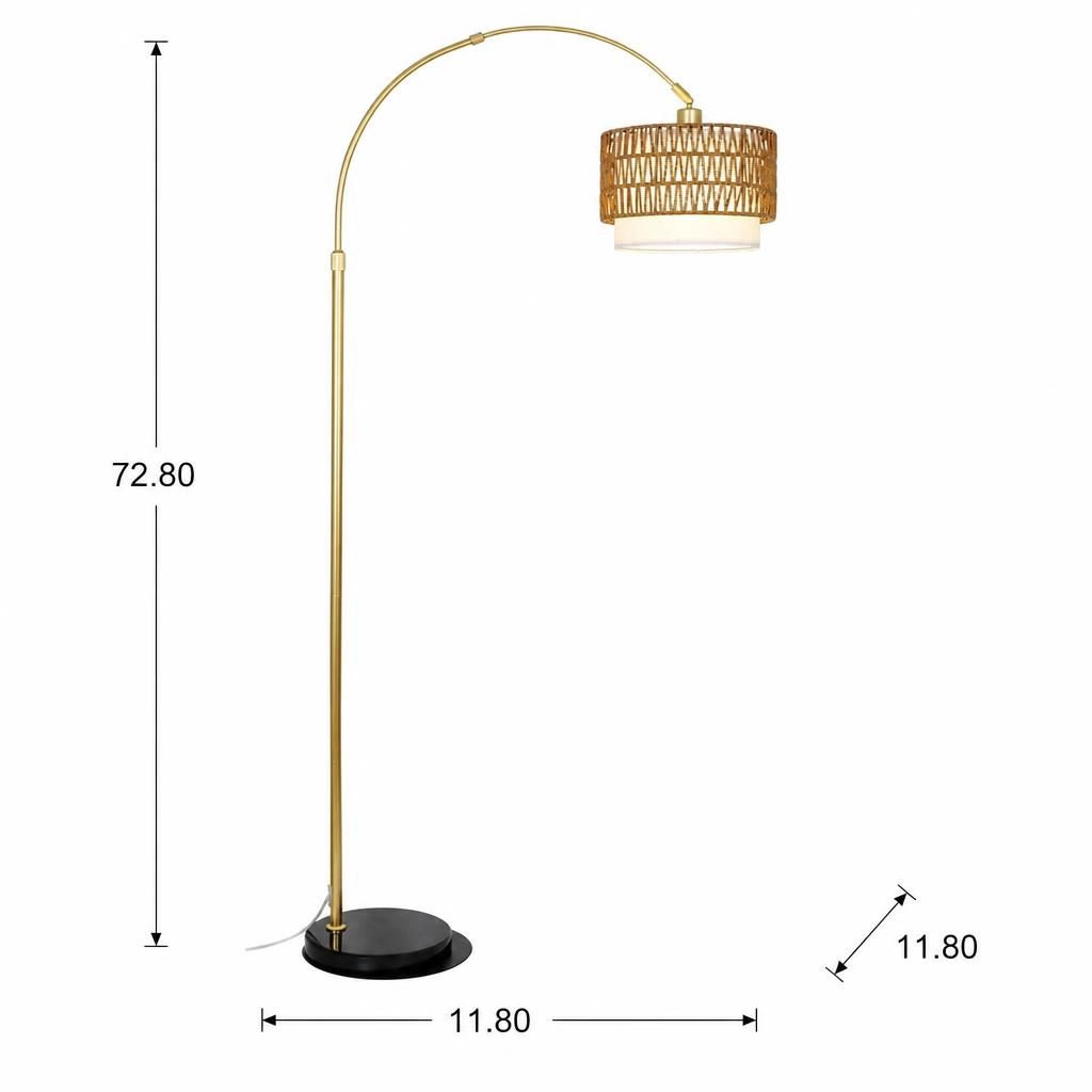 ELEMENT ACE Tall Woven Rattan Standing Floor Lamp
