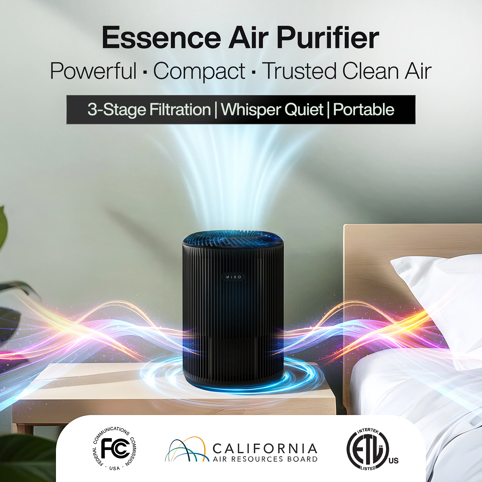 Miko Essence A-100 Air Purifier with True HEPA Filtration