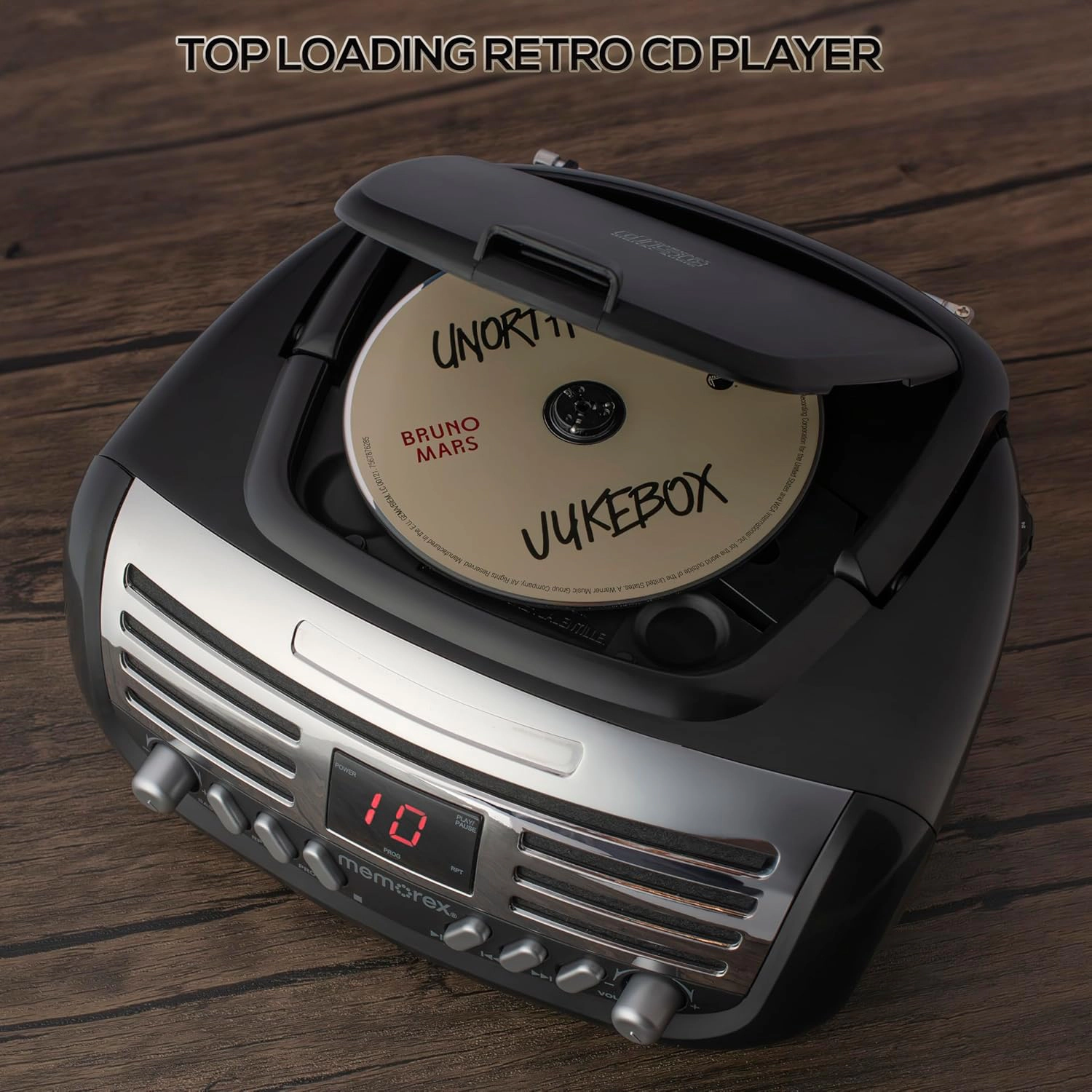 Memorex MX-BCD100 Portable Boombox CD Player - Black