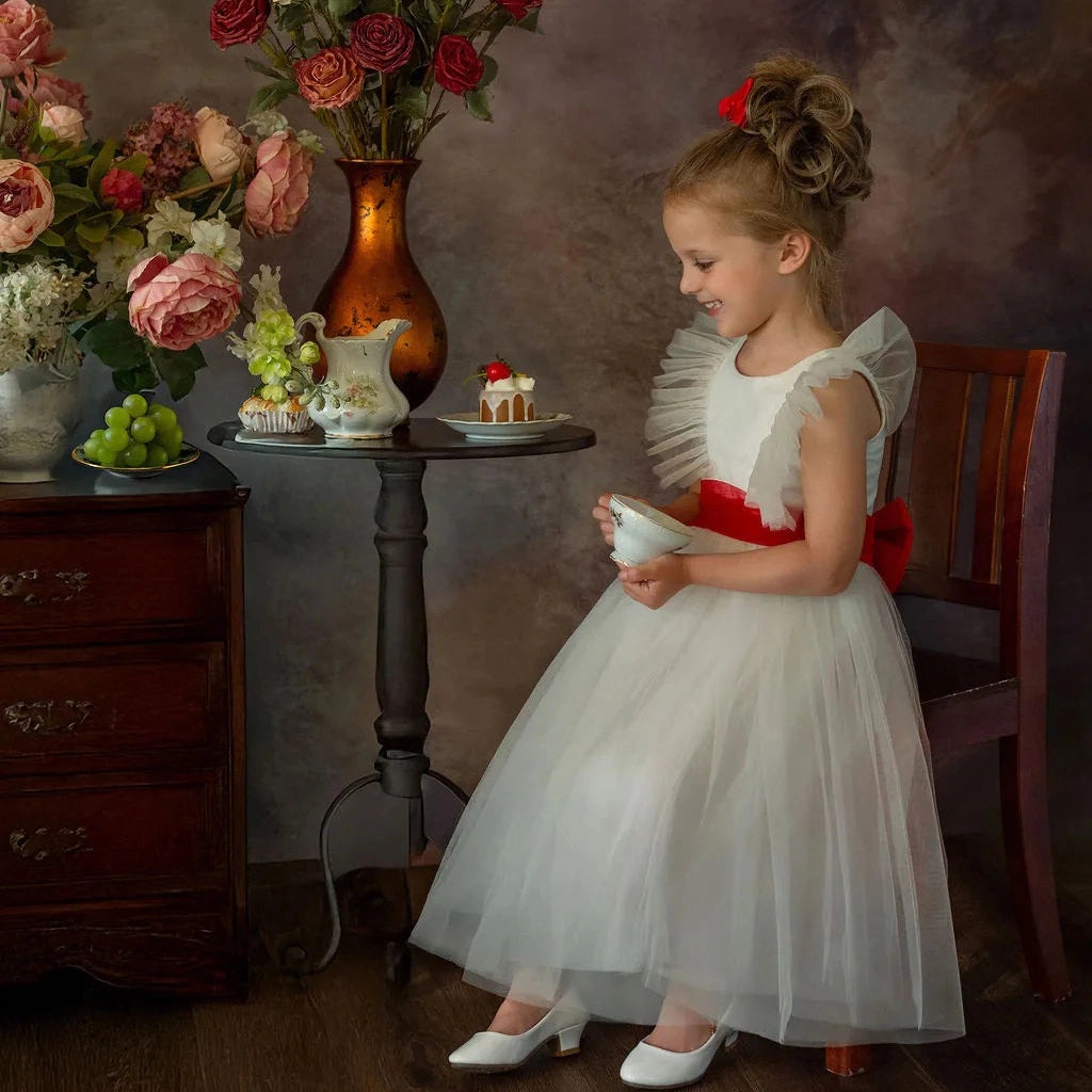Faeella Girls Enchanted Snow Princess Gown