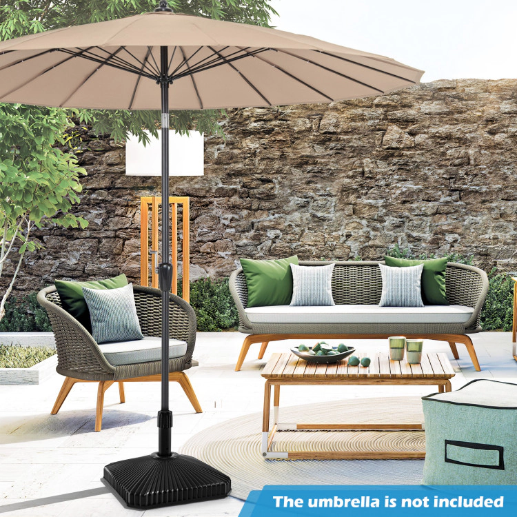 Hivvago Fillable Umbrella Base With Shell Texture And 3 Coupler Sizes-Black