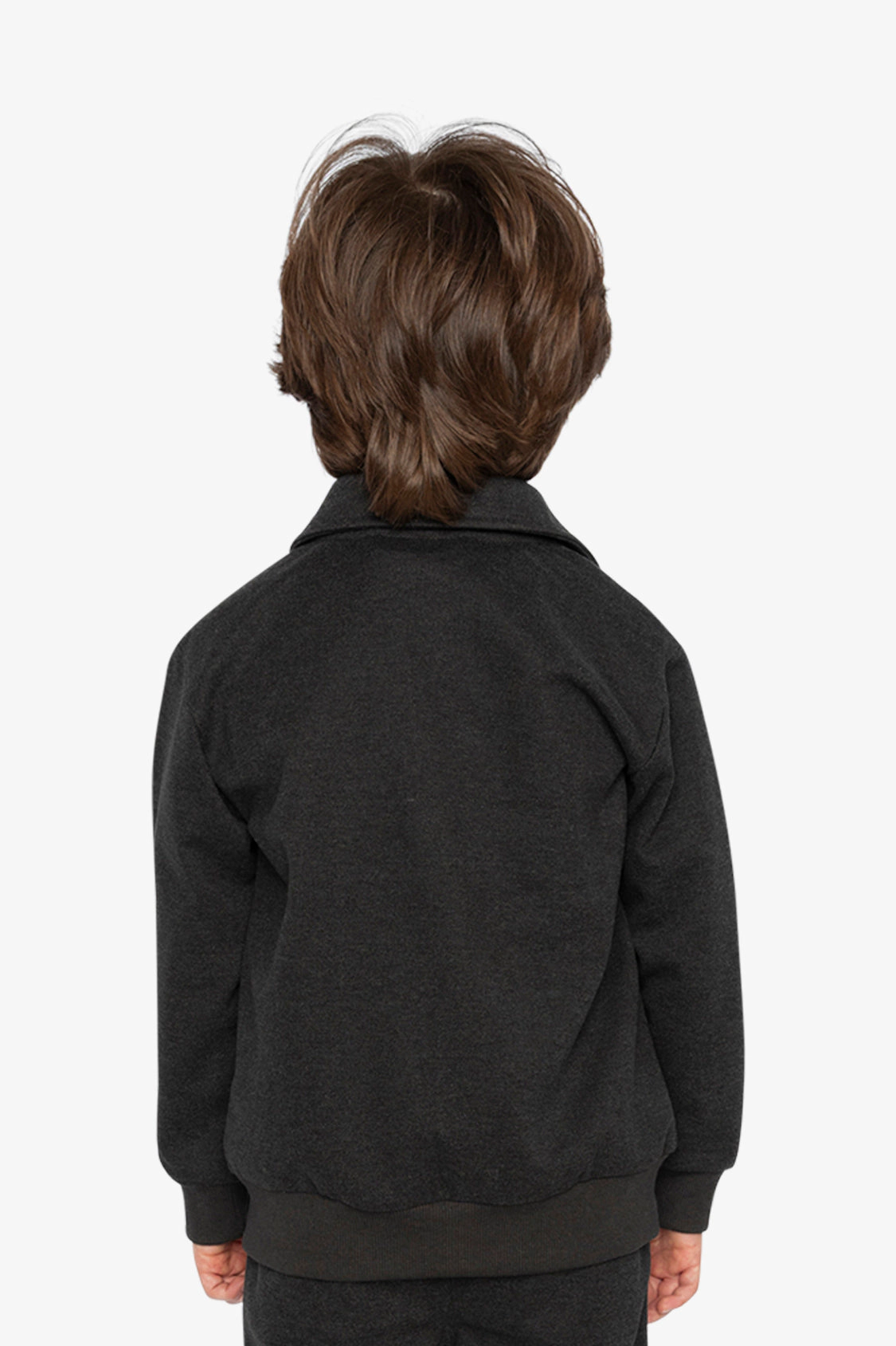 Deux par Boys Ribbed Trim Front Zip Stretch Twill Jacket