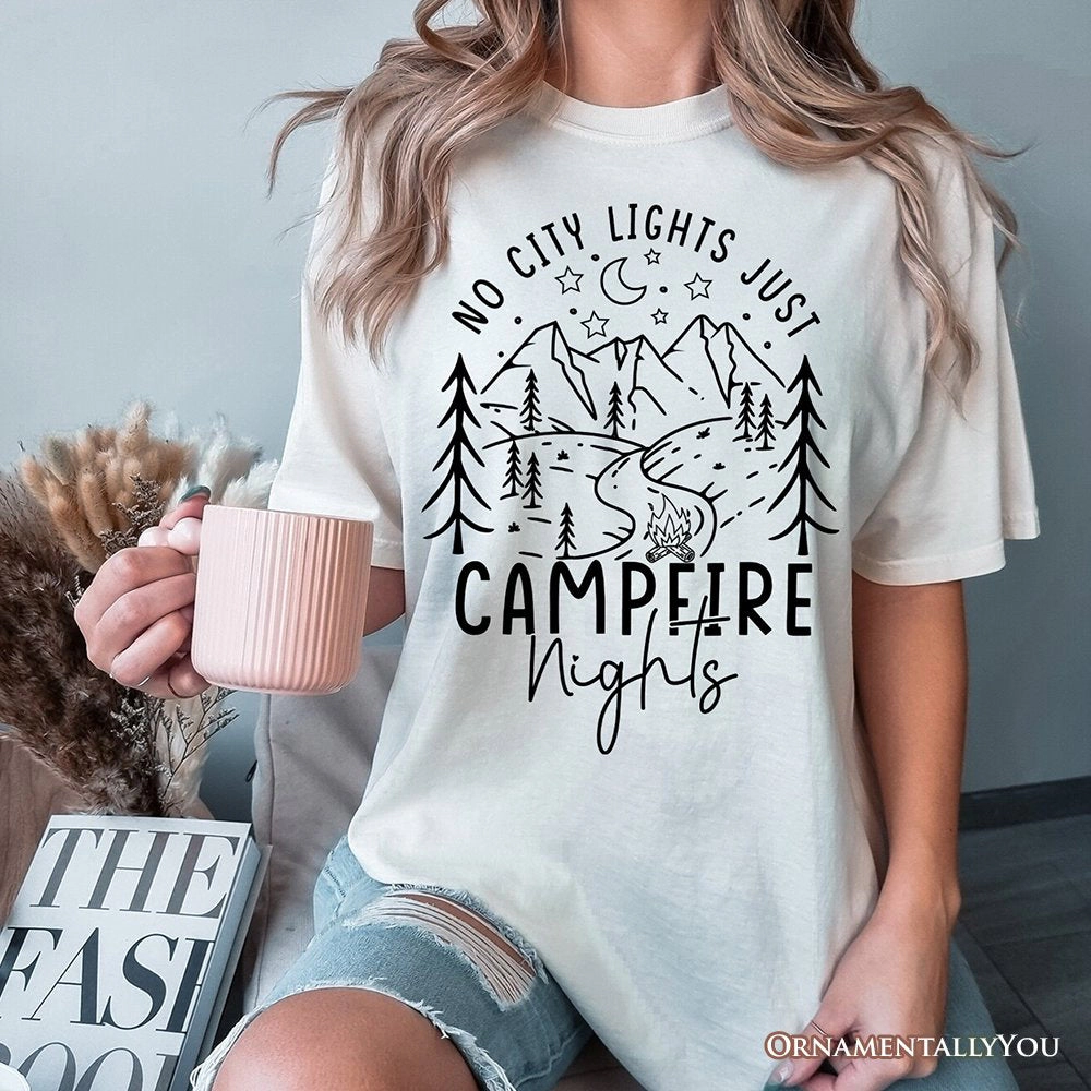 OrnamentallyYou Unisex No City Lights Just Campfire Nights T-Shirt